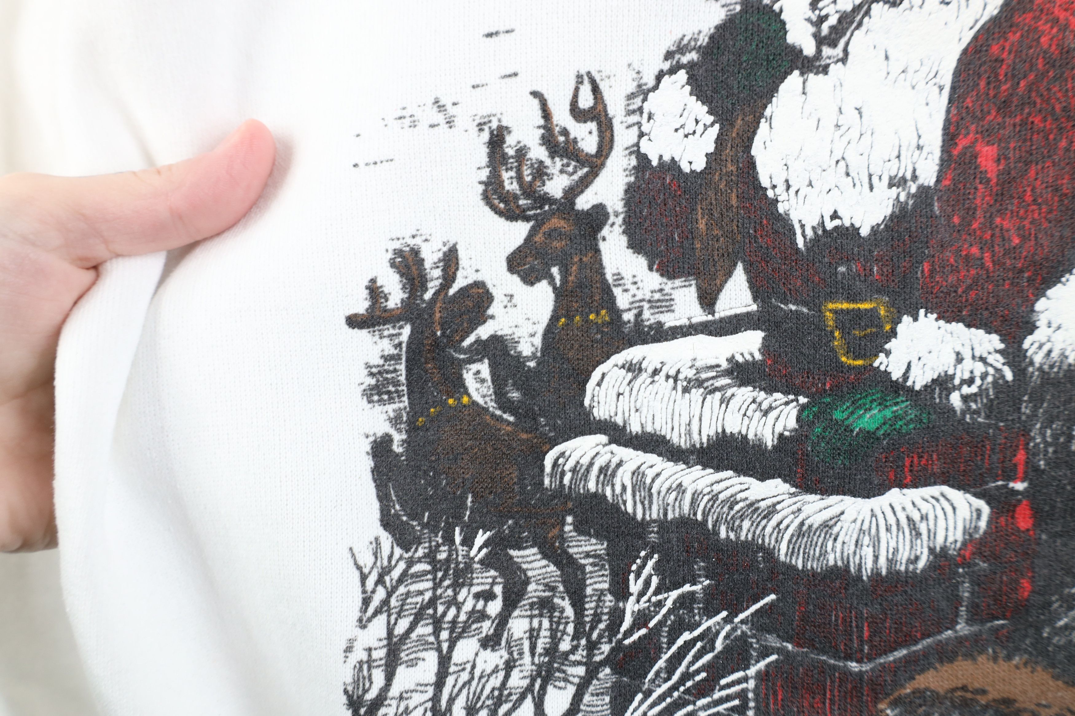 Vintage Vintage 80s 90s Greetings Christmas Santa Claus Sweatshirt Size L / US 10 / IT 46 - 7 Thumbnail