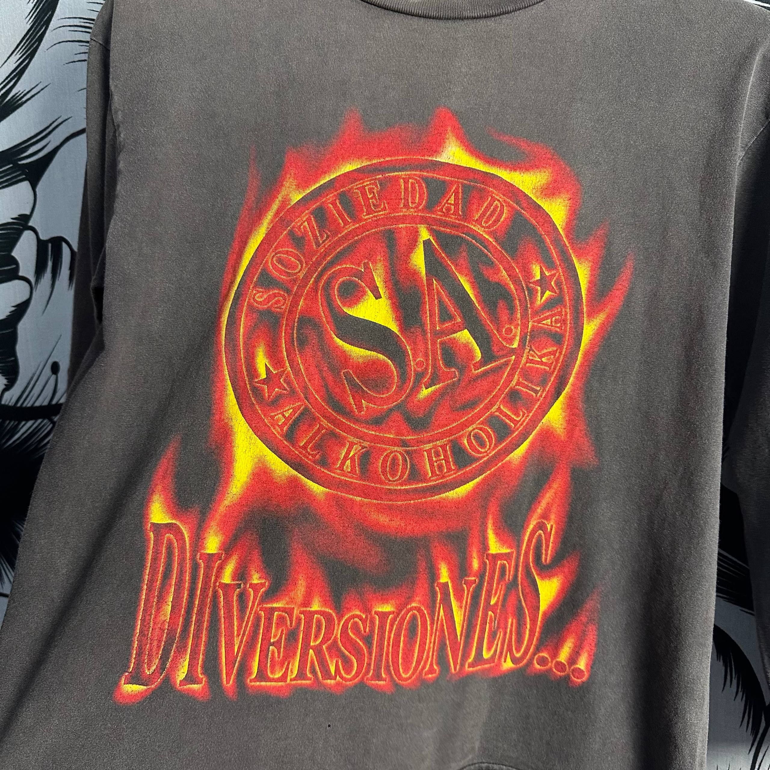 Band Tees Vintage 90s Soziedad Alkoholika Thrash Punk Metal Band Tee Size US M / EU 48-50 / 2 - 8 Thumbnail