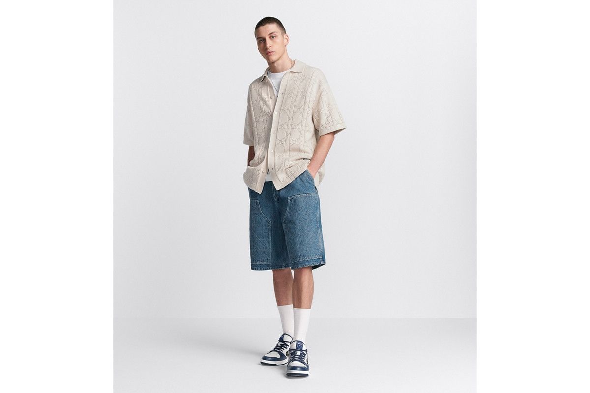 Dior o1bcso1str0226 Cannage Carpenter Bermuda Shorts in Blue Size US 36 / EU 52 - 4 Thumbnail