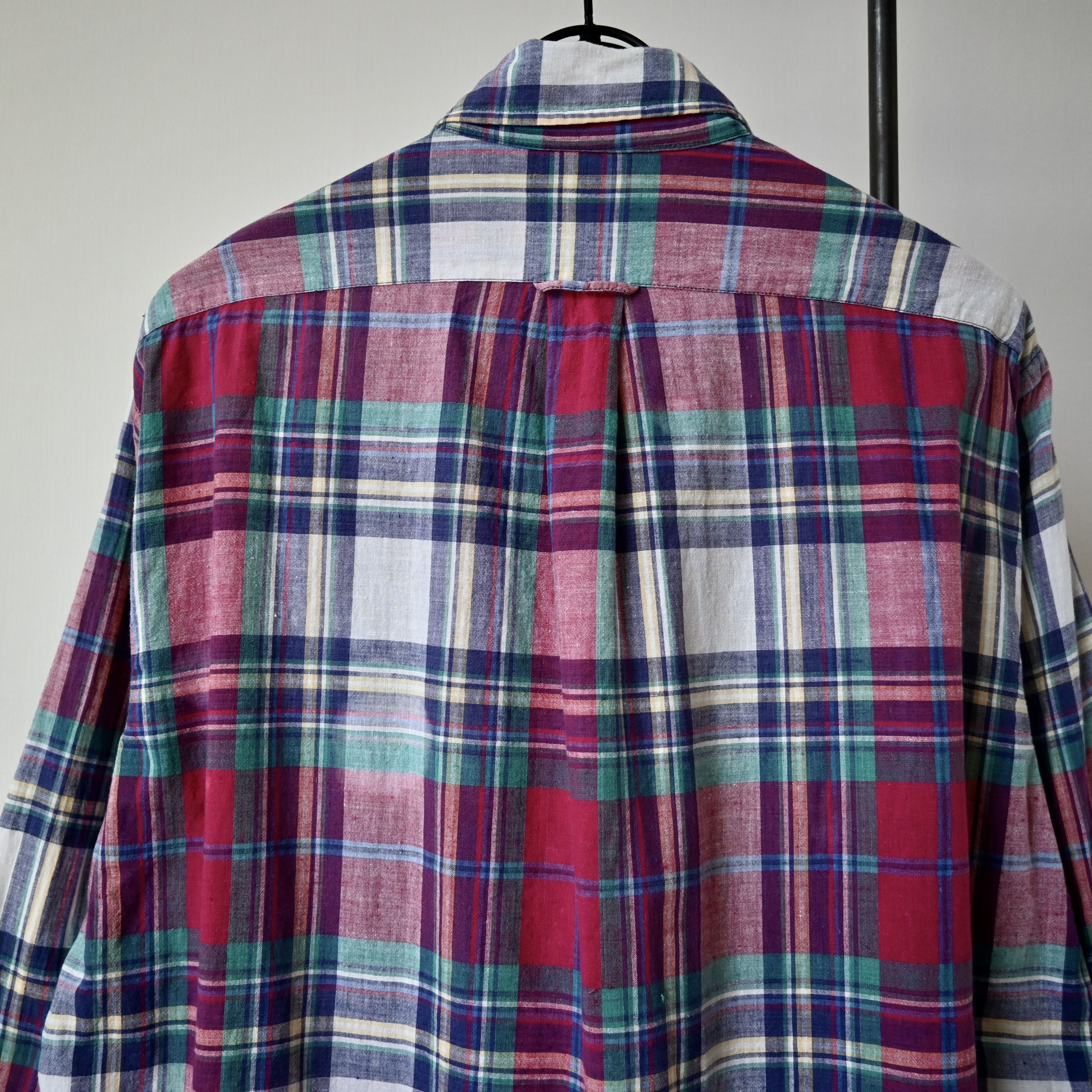Vintage VTG 1990s Flying Scotsman India madras BD shirt Size US L / EU 52-54 / 3 - 3 Thumbnail