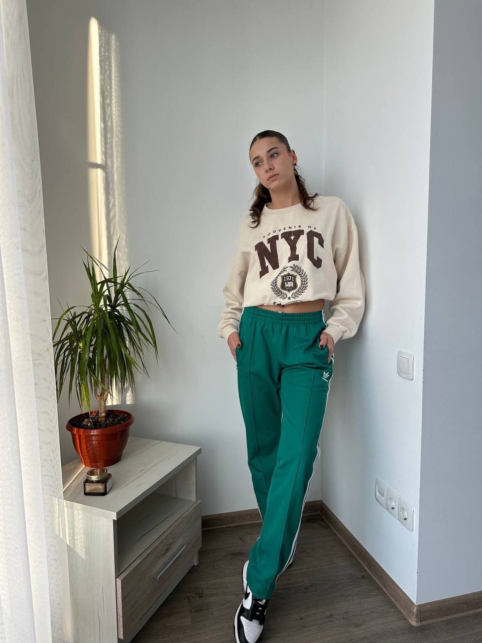 Adidas × Vintage Vintage Adidas Wide Y2K Sportswear Green Pants Size 27" / US 4 / IT 40 - 10 Thumbnail