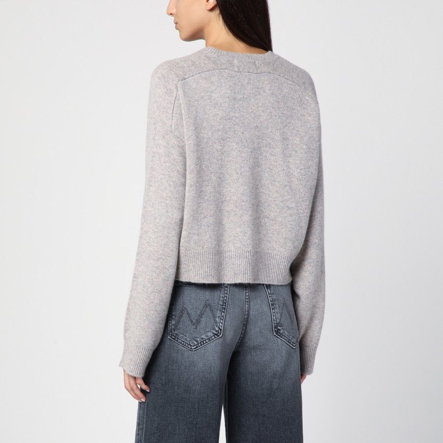 Loulou de Saison o1d2blof0824 Melange Cashmere Jumper in Light Grey Size M / US 6-8 / IT 42-44 - 3 Thumbnail