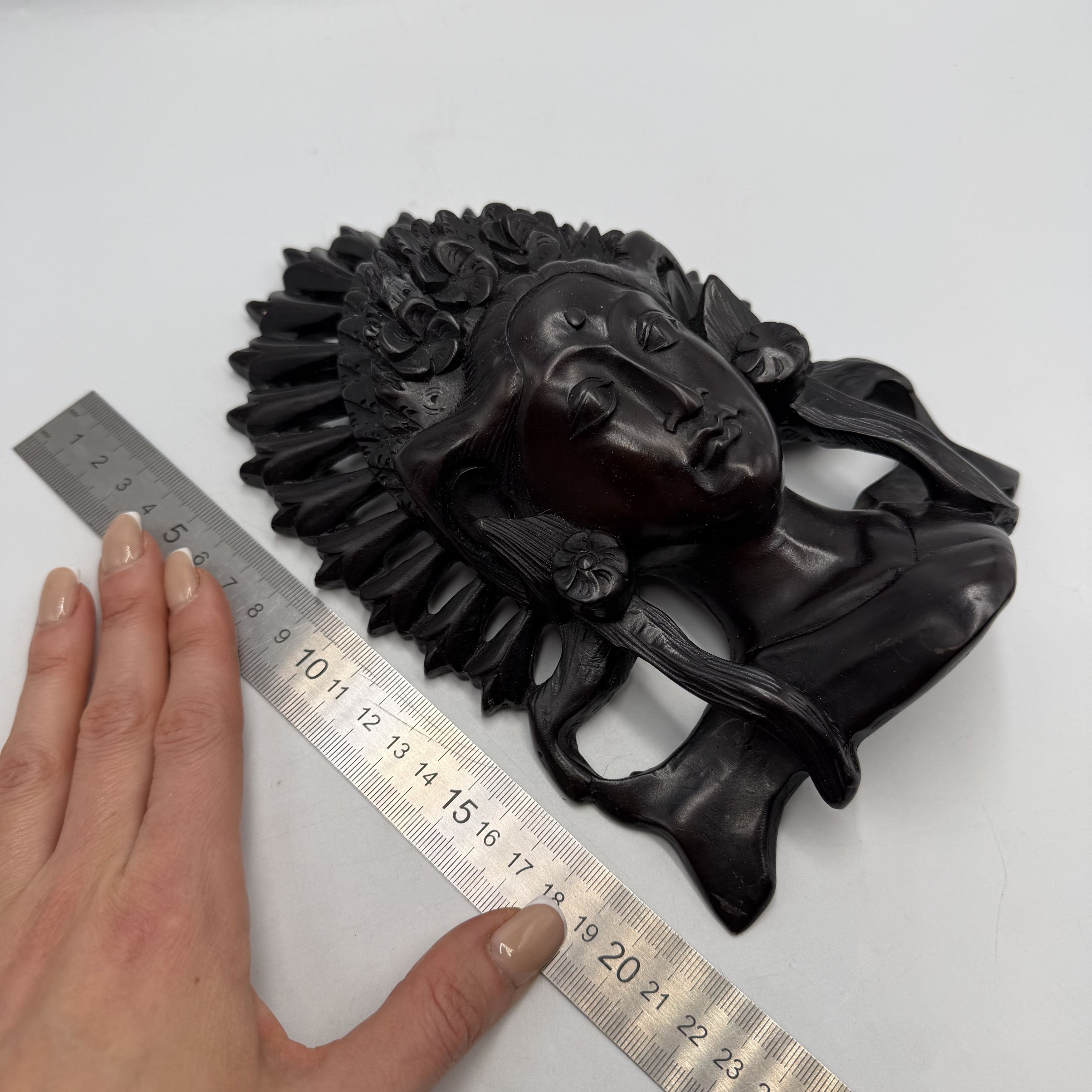 Vintage Vintage Indonesian Ebony Wood Dancer Wall Mask Hand Carved Size ONE SIZE - 7 Thumbnail
