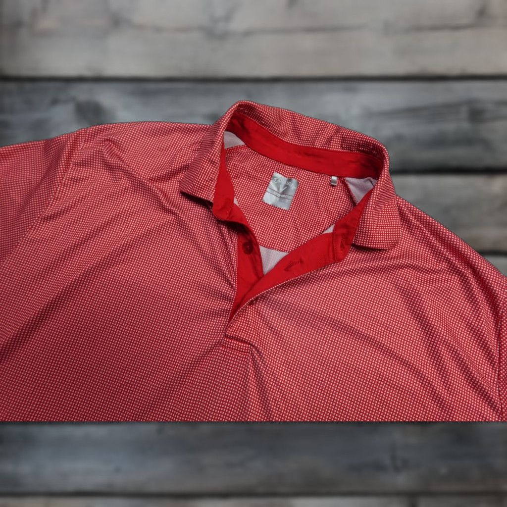 Callaway Callaway Opti Dry Swing Tech Polo Mens L Red Check Golf Performance Stretch Shirt Size US L / EU 52-54 / 3 - 1 Thumbnail
