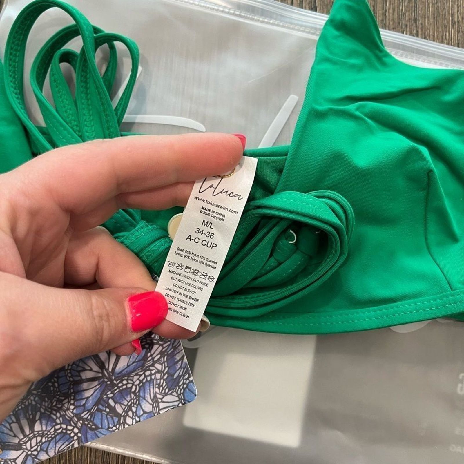Vintage NWT Toluca Amina Bikini Top Waist Wrap Triangle Lush Sz M/L Size ONE SIZE - 3 Thumbnail