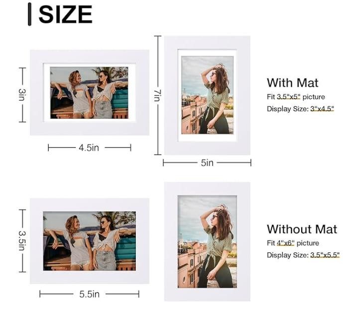 NBDN Nobrandedon 4x6 Picture Frames for Wall Set of 9, Display 3.5x5 Matting Size ONE SIZE - 4 Thumbnail