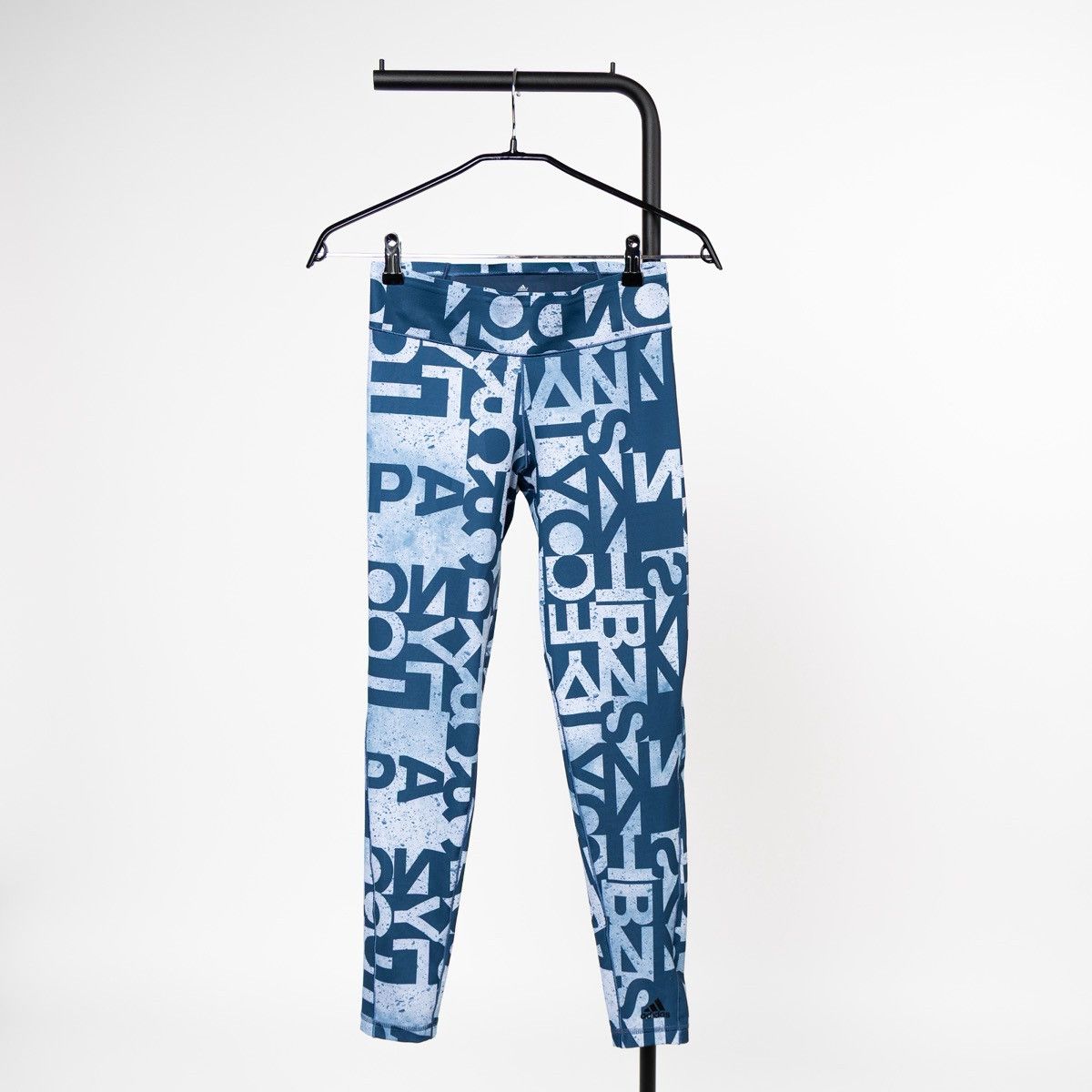 Adidas Adidas Womens Blue Graphic Leggings Athletic Stretch Gym Size 27" / US 4 / IT 40 - 1 Thumbnail