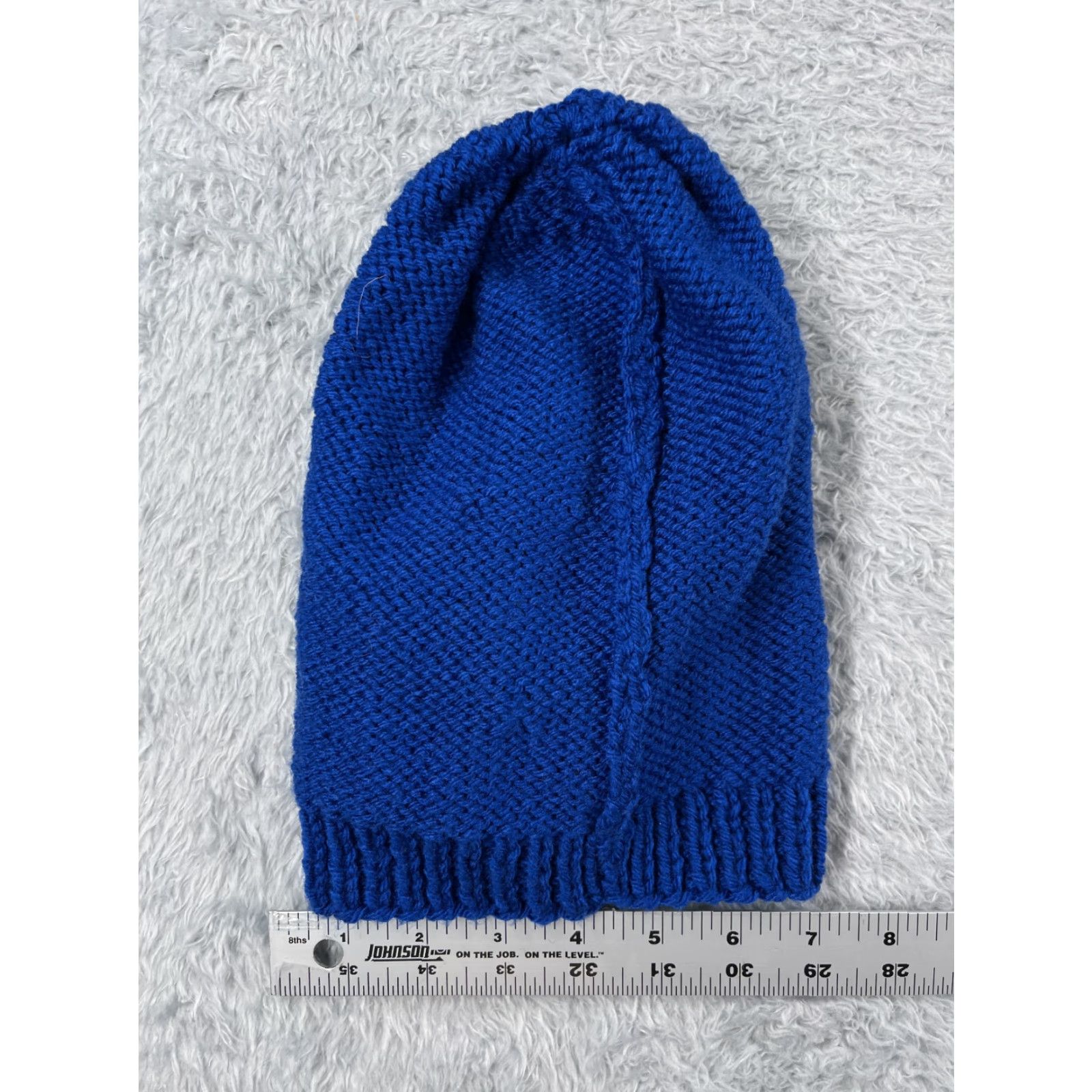 Vintage Blue Beanie Toque Adult One Size - 100% Acrylic Knit Winter Hat Unisex Outdoors Ski Cap Size ONE SIZE - 5 Thumbnail