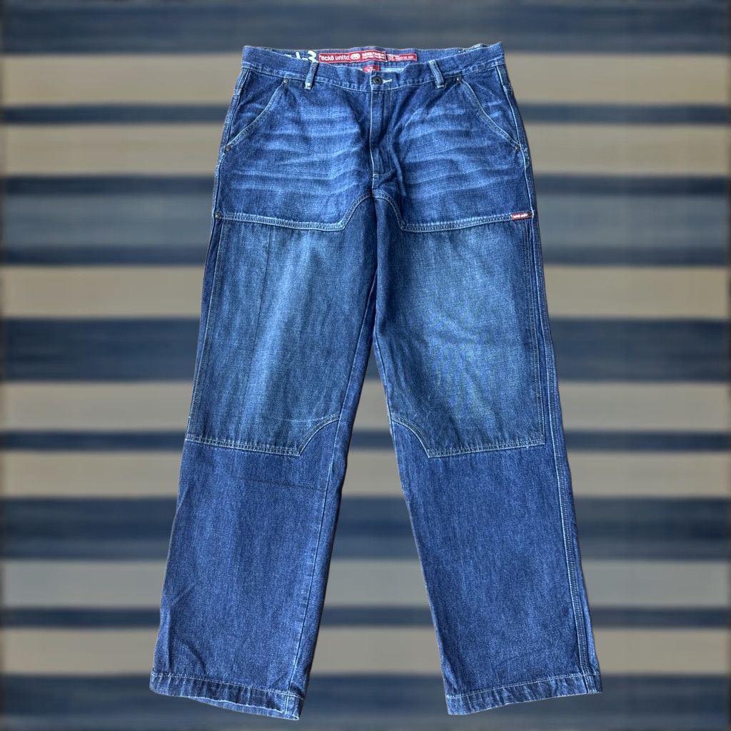 Ecko Unltd. VINTAGE Ecko Unltd Baggy Double Knee Jeans 38 Men Denim Blue Cotton 34in Inseam Grunge Hip Hop Pockets Embroidery Relaxed Wide-Leg Budgets: N/A Size US 38 / EU 54 - 1 Thumbnail