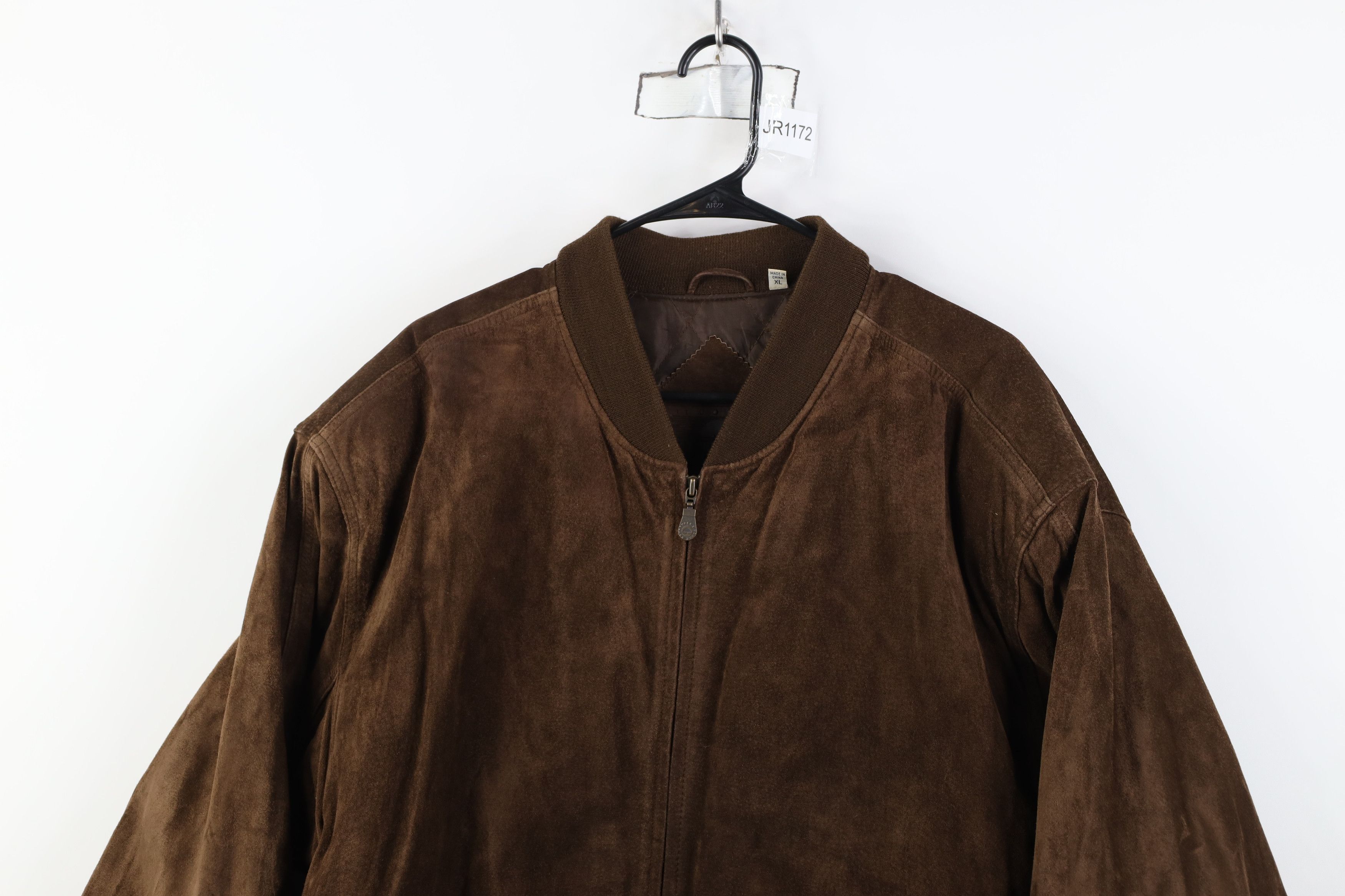 Vintage Vintage 90s Streetwear Suede Leather Bomber Jacket Brown Size US XL / EU 56 / 4 - 2 Thumbnail