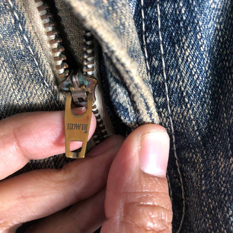 Edwin Vintage Edwin 503 Blue Trip Denim Jean Size US 30 / EU 46 - 10 Thumbnail