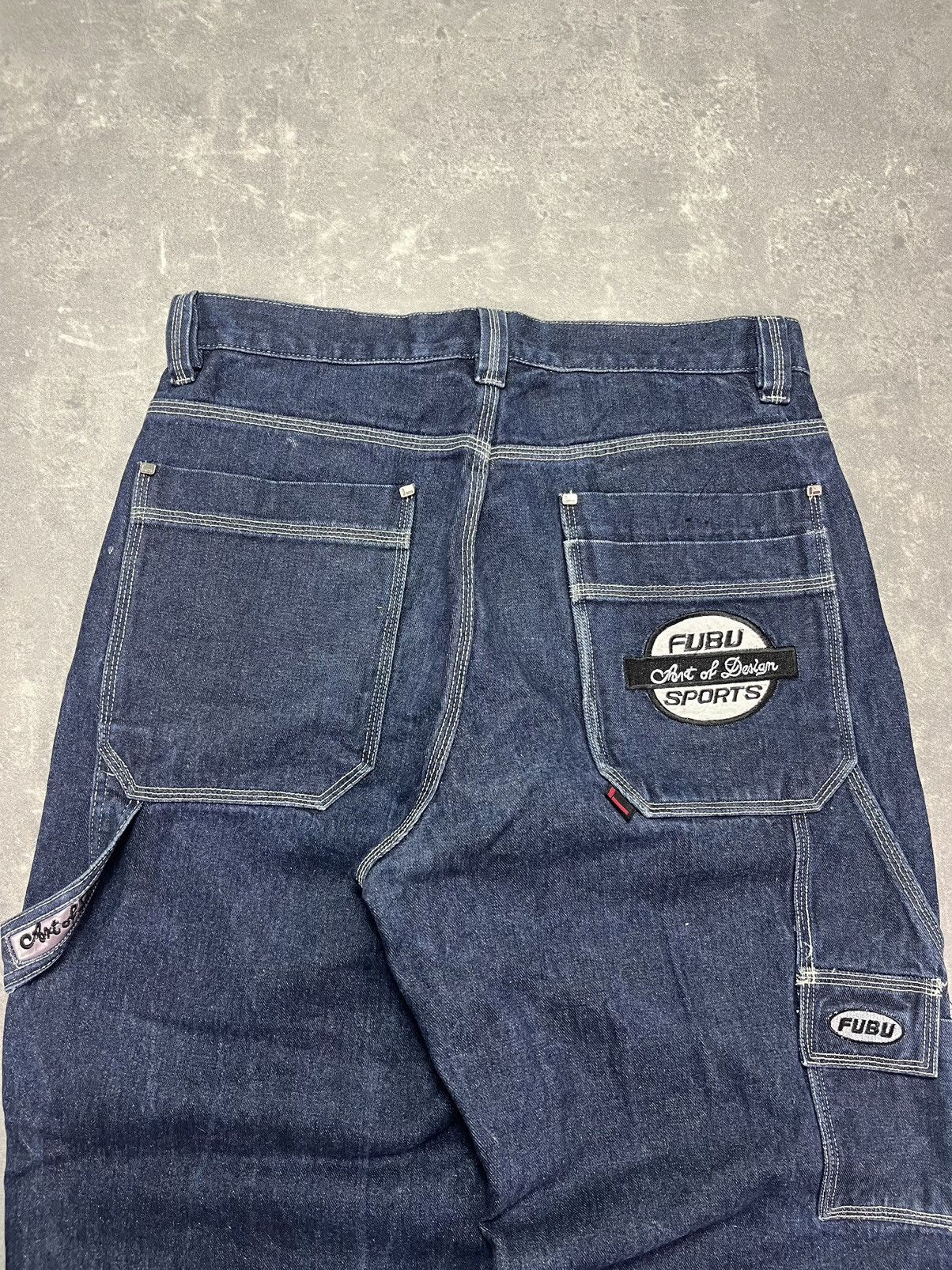 Fubu 90s/00s Fubu Vintage Big Logo Baggy Carpenter Denim Jeans 34 Size US 34 / EU 50 - 11 Thumbnail