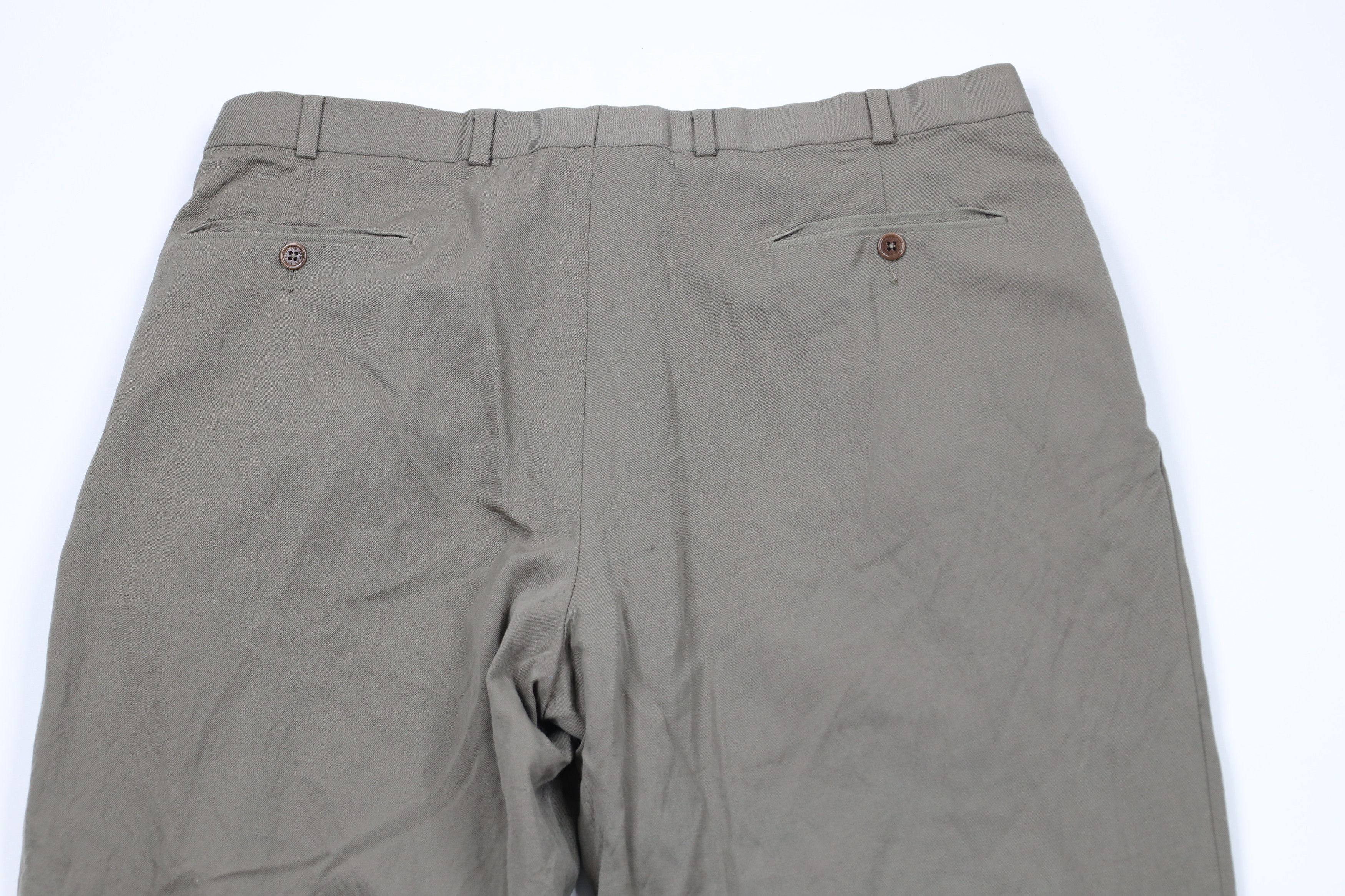 Brooks Brothers × Vintage Vintage 90s Brooks Brothers Wool Chino Pants Greenish Gray Size US 36 / EU 52 - 10 Thumbnail