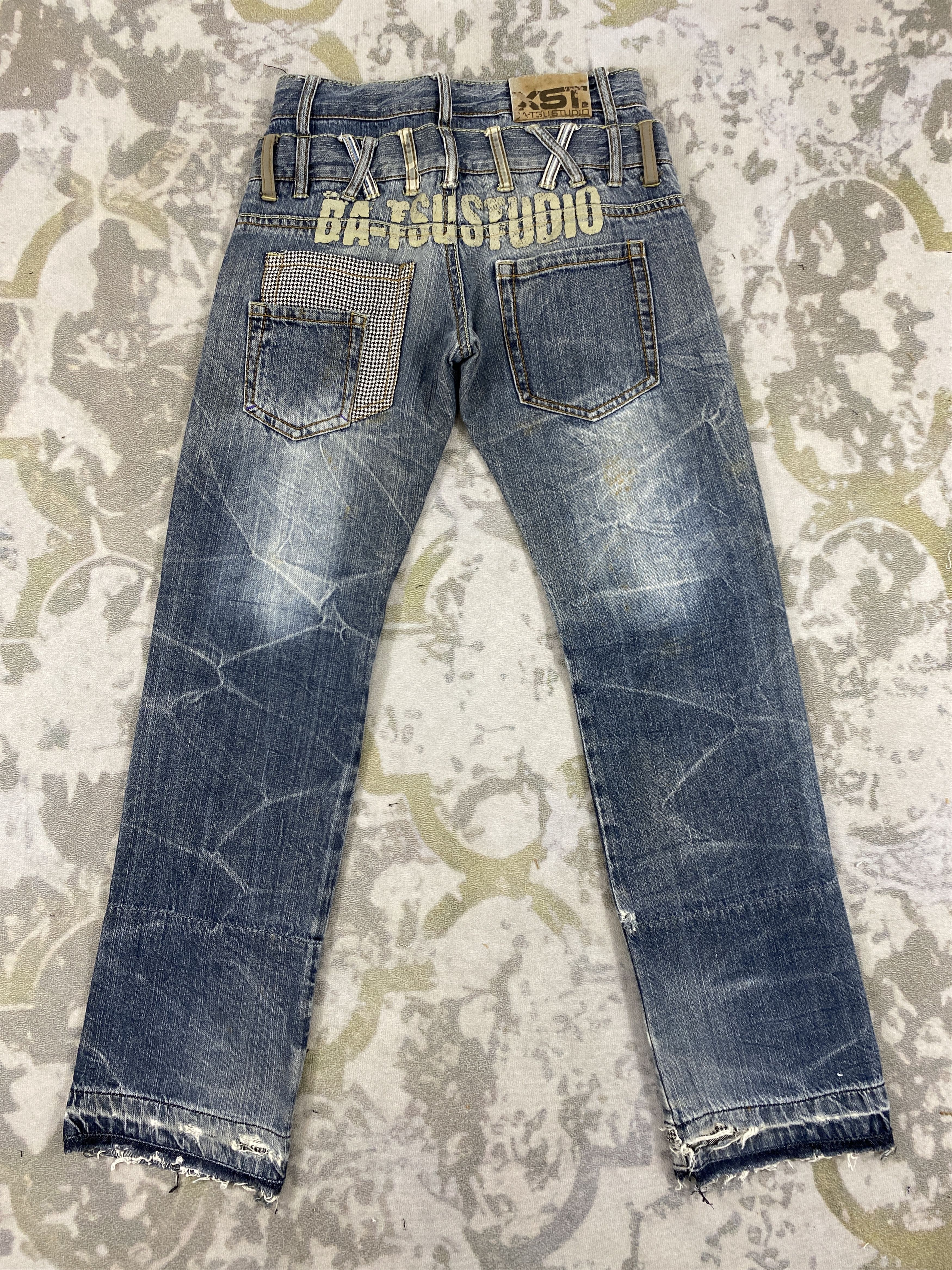 image of Hype Vintage Double Waist Ba-Tsu Jeans 28X30 Denim - Jn3711 in Blue Distressed, Men's