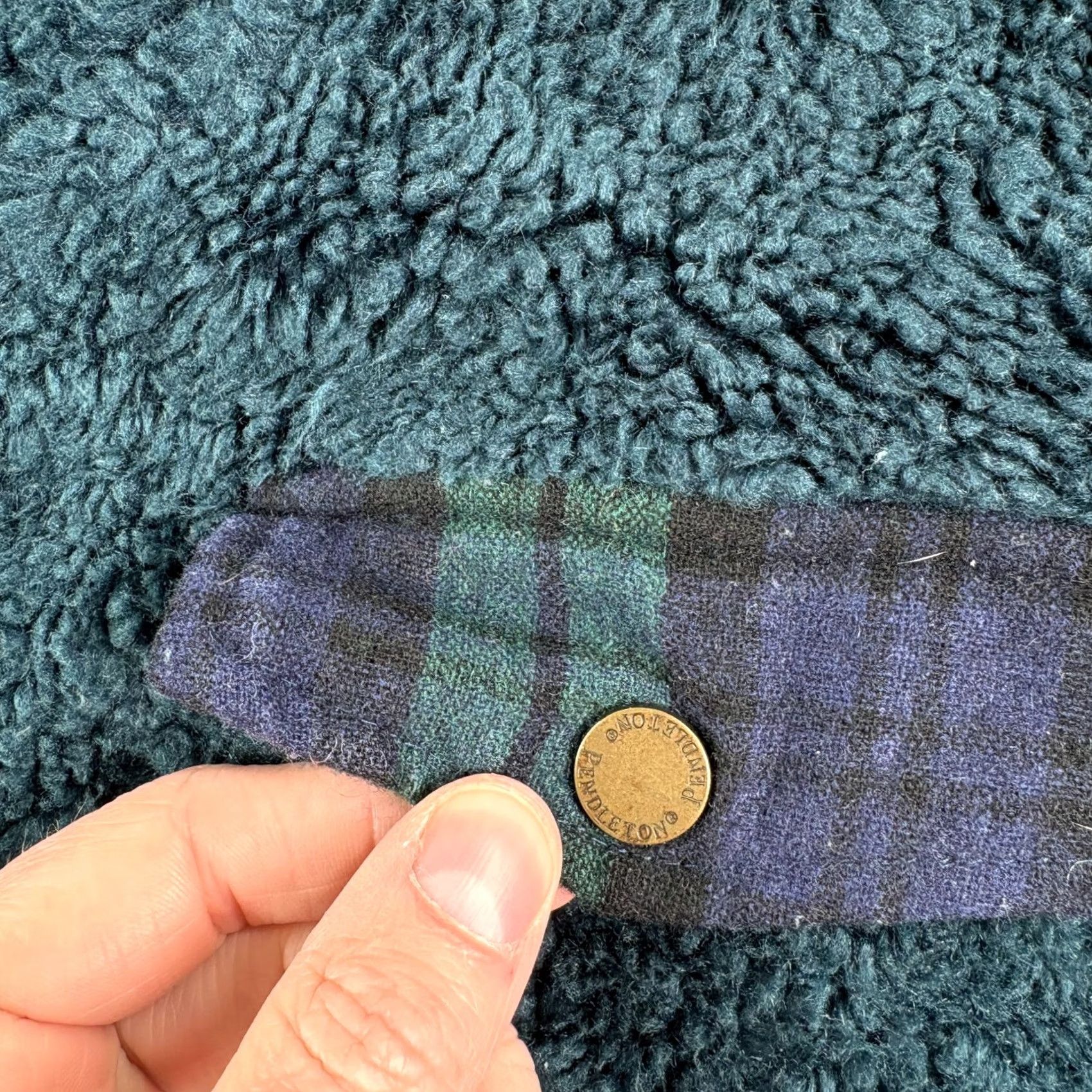 Pendleton Pendleton Jacket Womens Large Blue Green Sherpa Full Zip Fleece Coat Casual"} Size L / US 10 / IT 46 - 2 Thumbnail