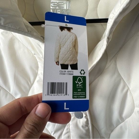 Other NWT 32 DEGREE HEAT QUILTED WHITE PUFFER JACKET SZ LARGE L Size L / US 10 / IT 46 - 5 Thumbnail