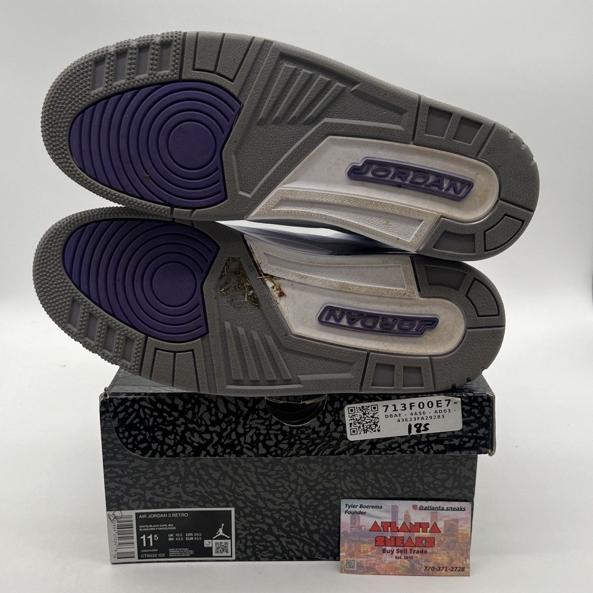 Jordan Brand Air Jordan 3 Dark Iris Size US 11.5 / EU 44-45 - 8 Thumbnail