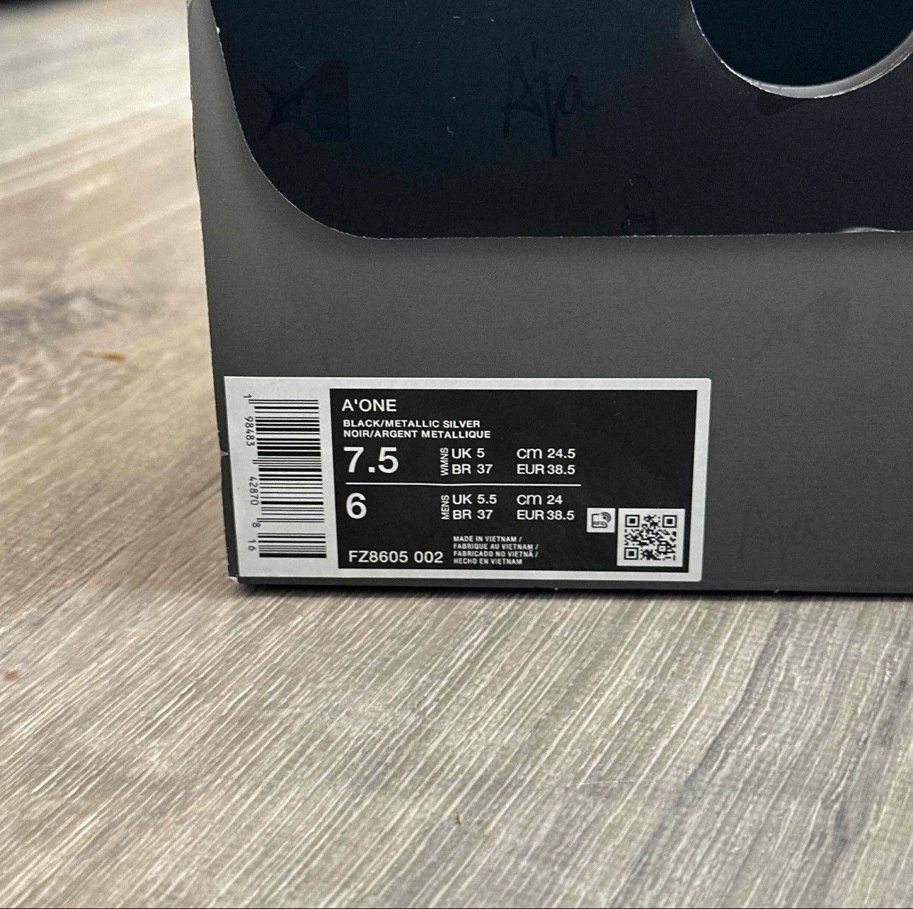 Nike Nike A’One Black Metallic/Silver Size US 7.5 / IT 37.5 - 6 Thumbnail