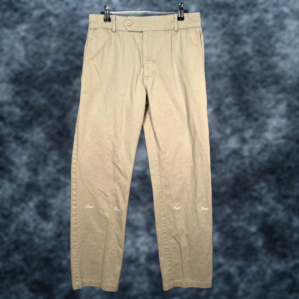Saintwoods Saint Woods Beige Khaki Pants Mens Size 30 Cotton Embroidered Logo Straight Leg Size US 30 / EU 46 - 1 Thumbnail