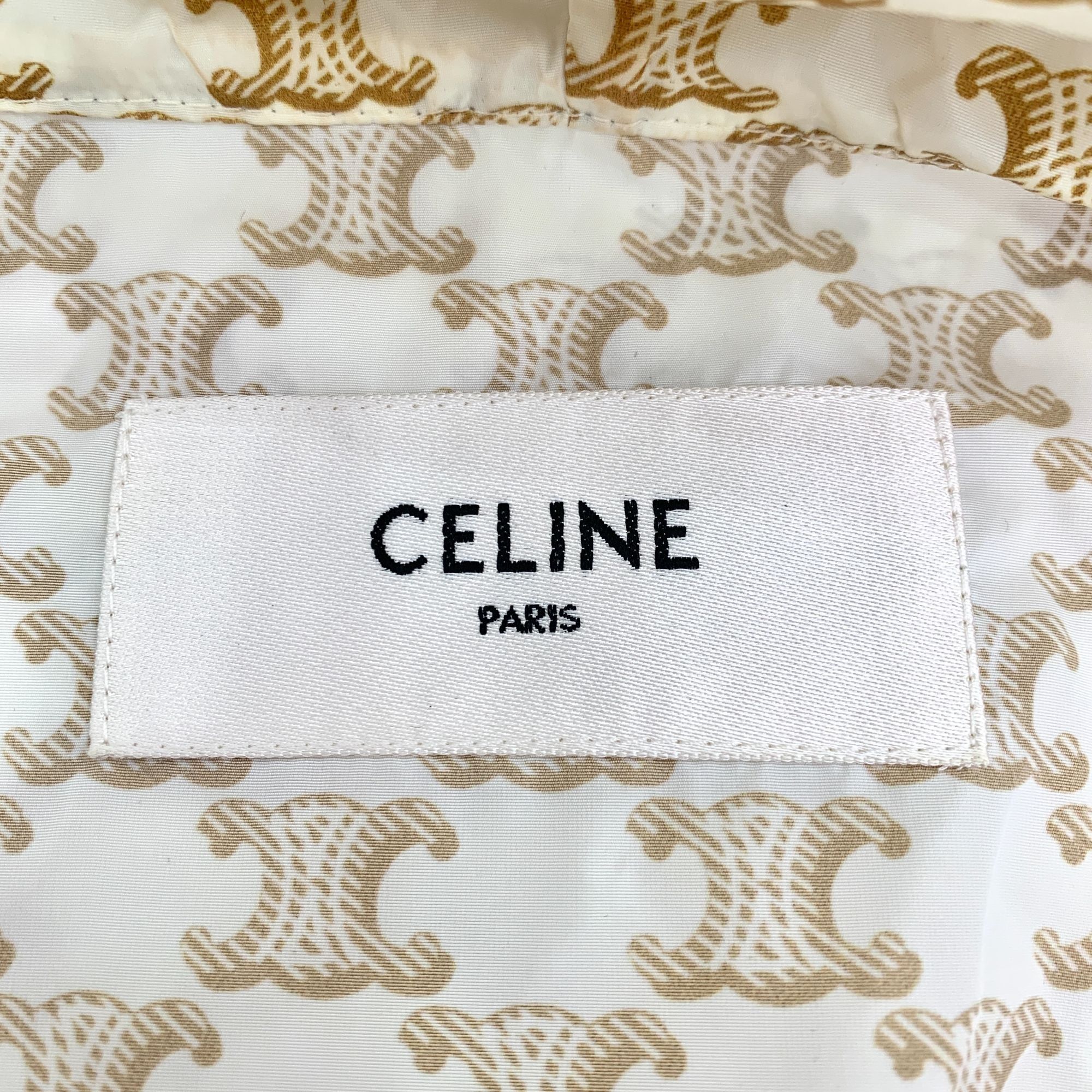 Celine Celine Beige & Gold Triomphe Monogram Hooded Jacket Size S / US 4 / IT 40 - 5 Thumbnail