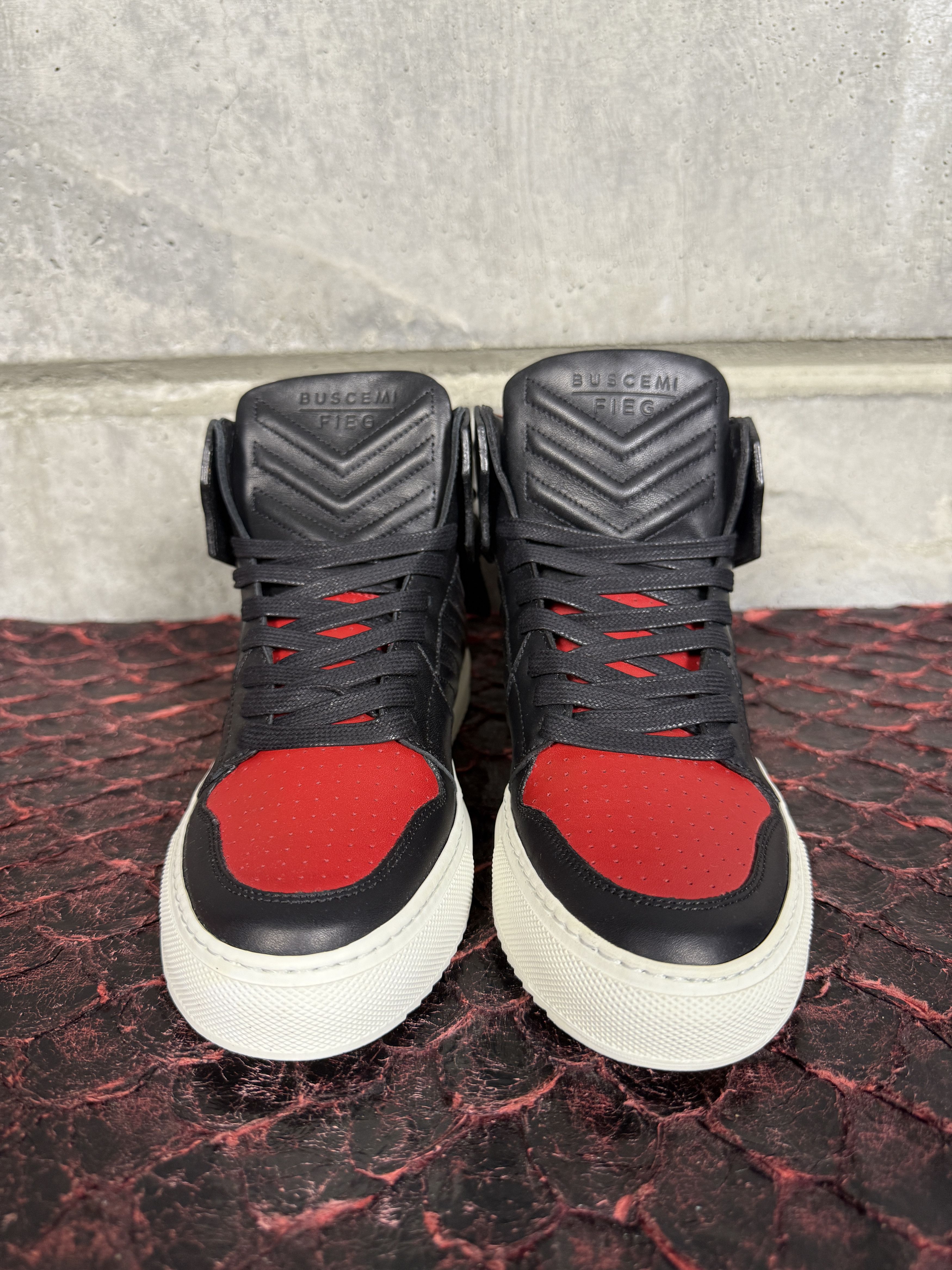 Buscemi $695 Buscemi 110MM FIEG Black & Red Size US 6 / IT 36 - 4 Thumbnail