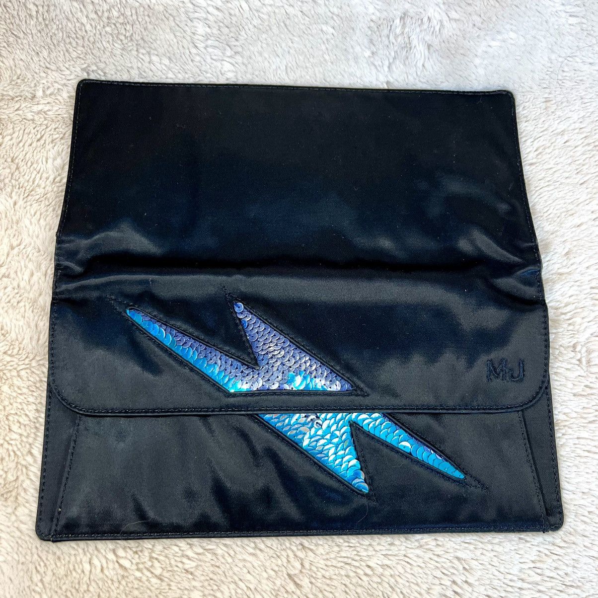 Marc Jacobs Sequin Black Satin Lightning Bolt Clutch