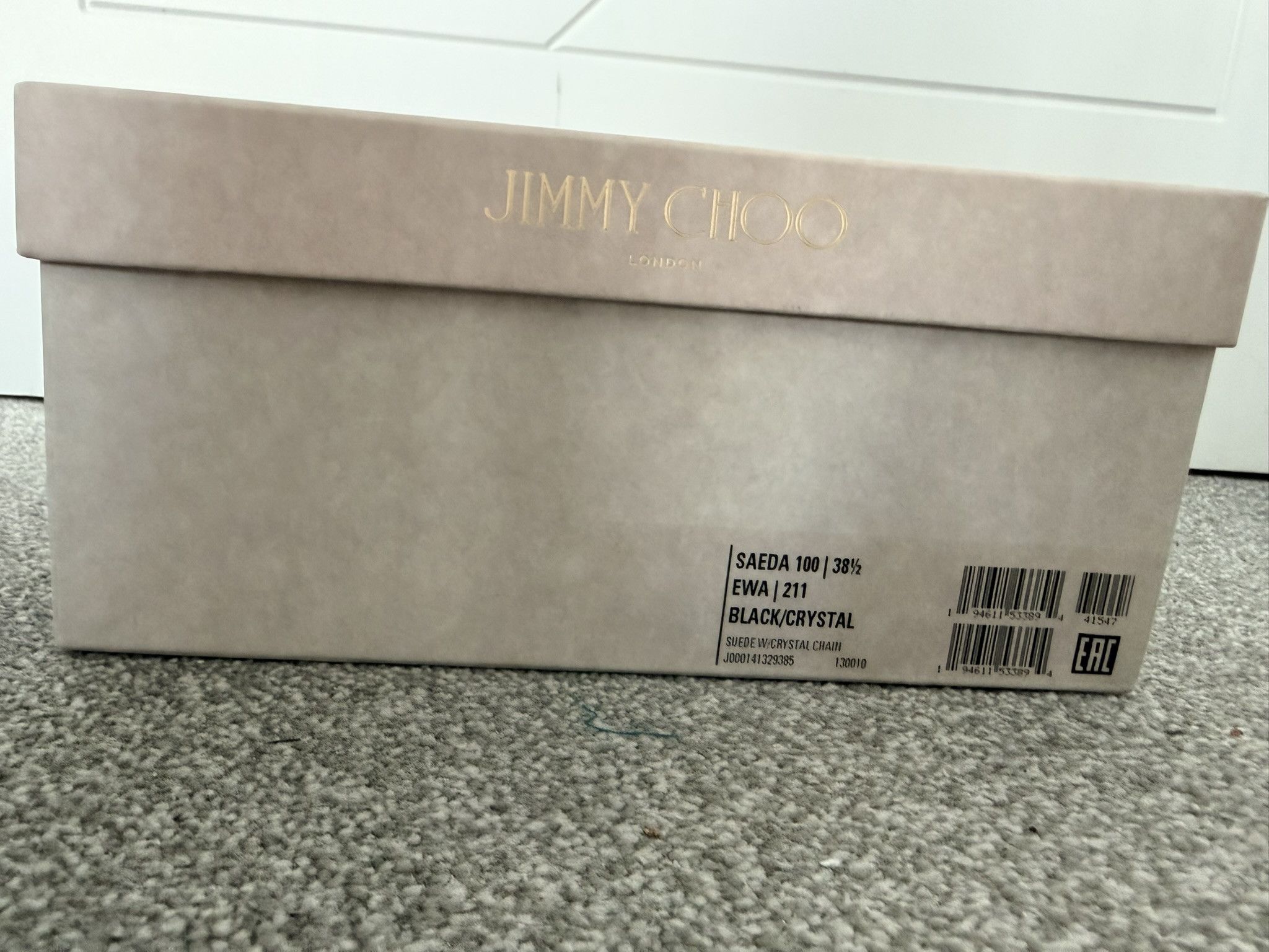 Jimmy Choo JIMMY CHOO Saeda 100 Black Suede New & Authentic Size US 8.5 / IT 38.5 - 9 Thumbnail