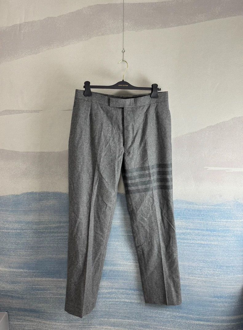 Thom Browne Thom browne Size 3 TB gray four-bar wool suit trousers 250 Size US 31 - 1 Thumbnail