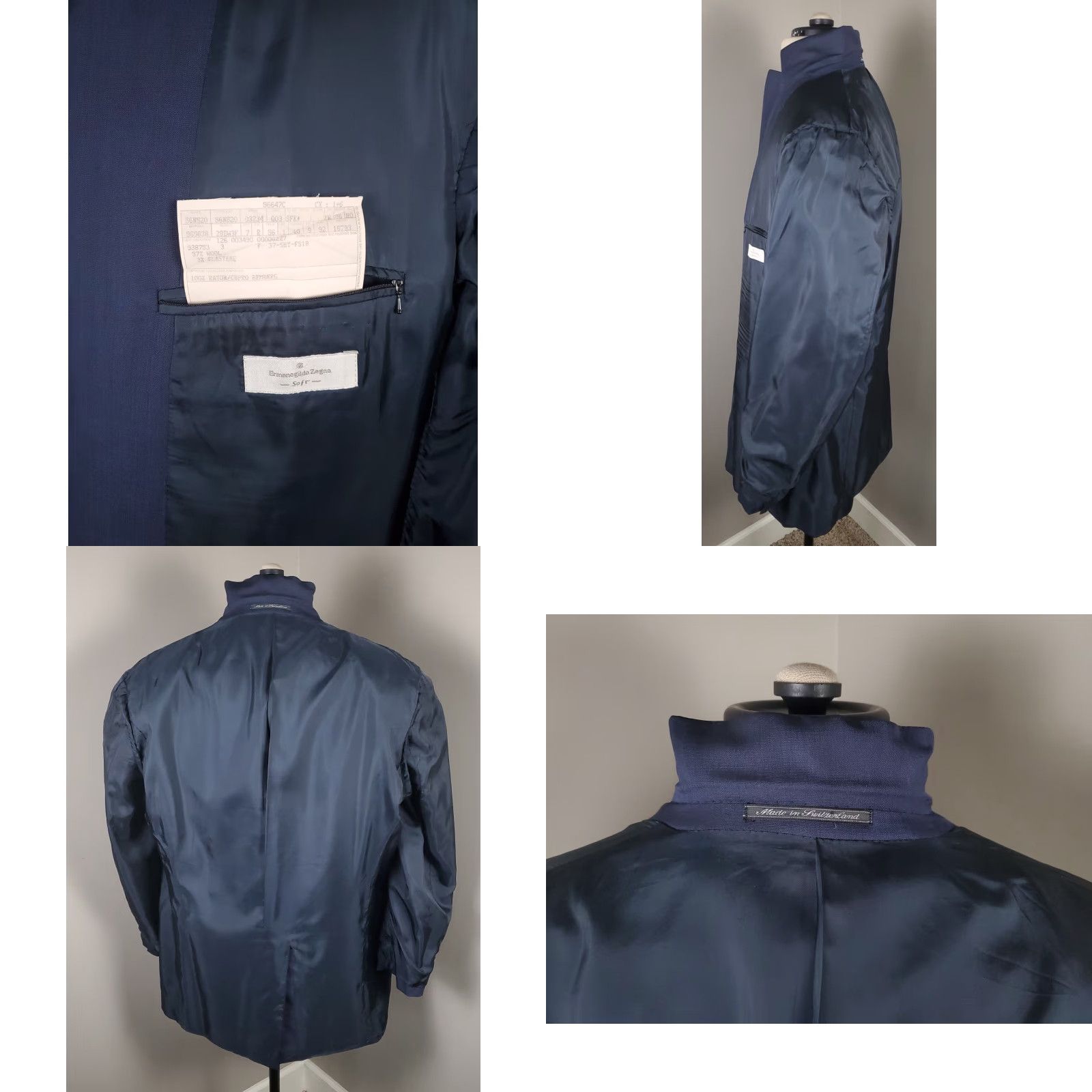 Ermenegildo Zegna Ermenegildo Zegna Blazer Mens 46R Wool Elastane Blue 3 Button Blazer Denim? Size 46R - 8 Thumbnail