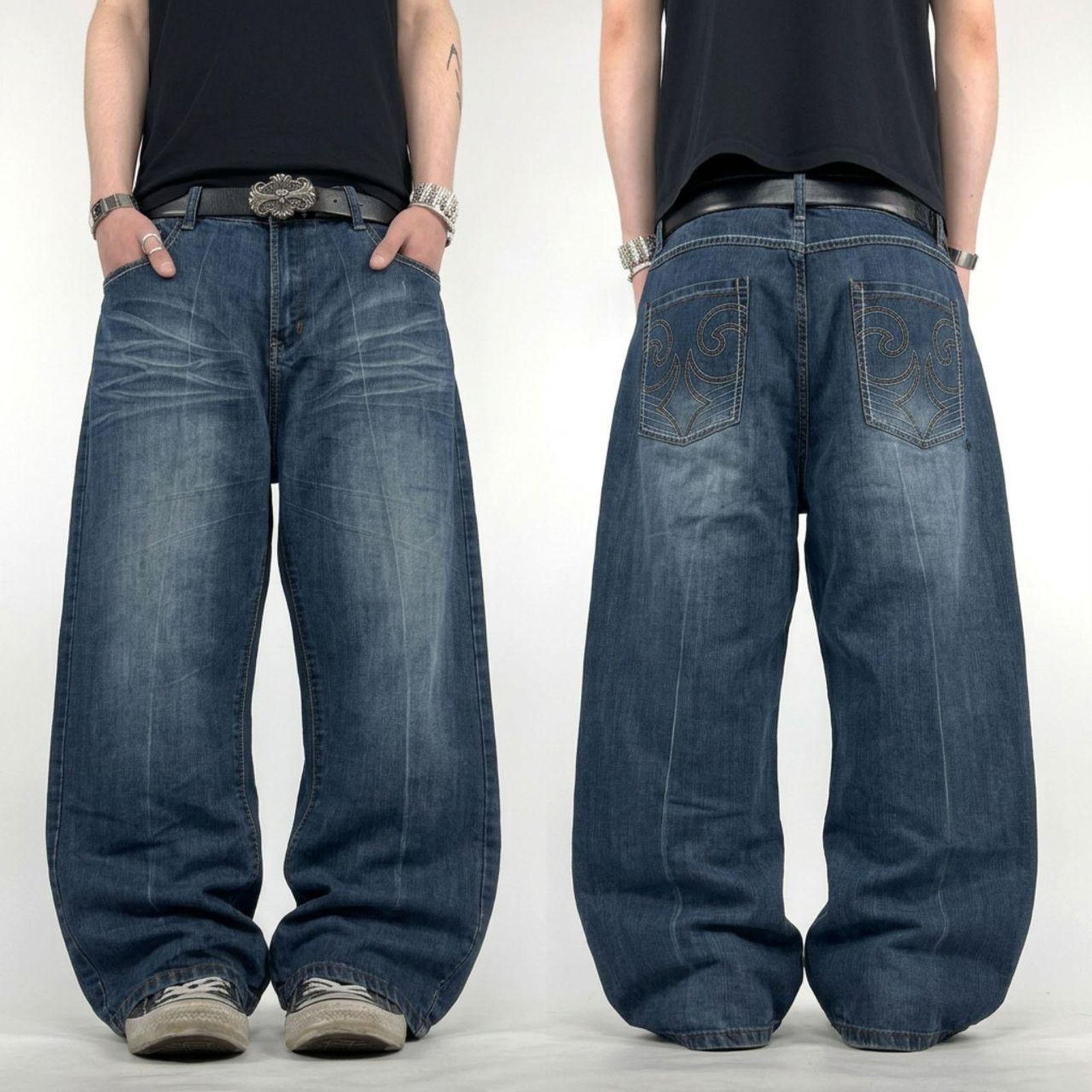 Vintage Crazy Vintage Y2K 2000s Baggy Streetwear Grunge Dark Wash