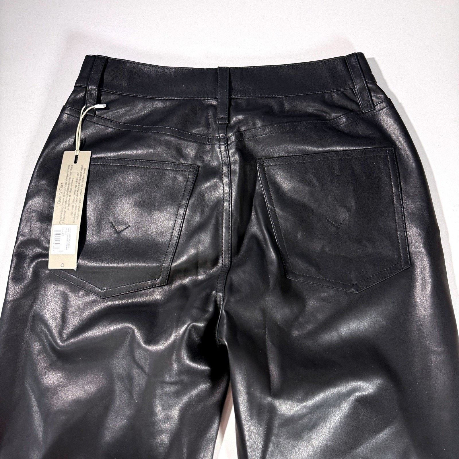 Hudson Hudson Remi High-Rise Black Vegan-Friendly Leather Pants Size 25" / US 0 / IT 36 - 5 Thumbnail