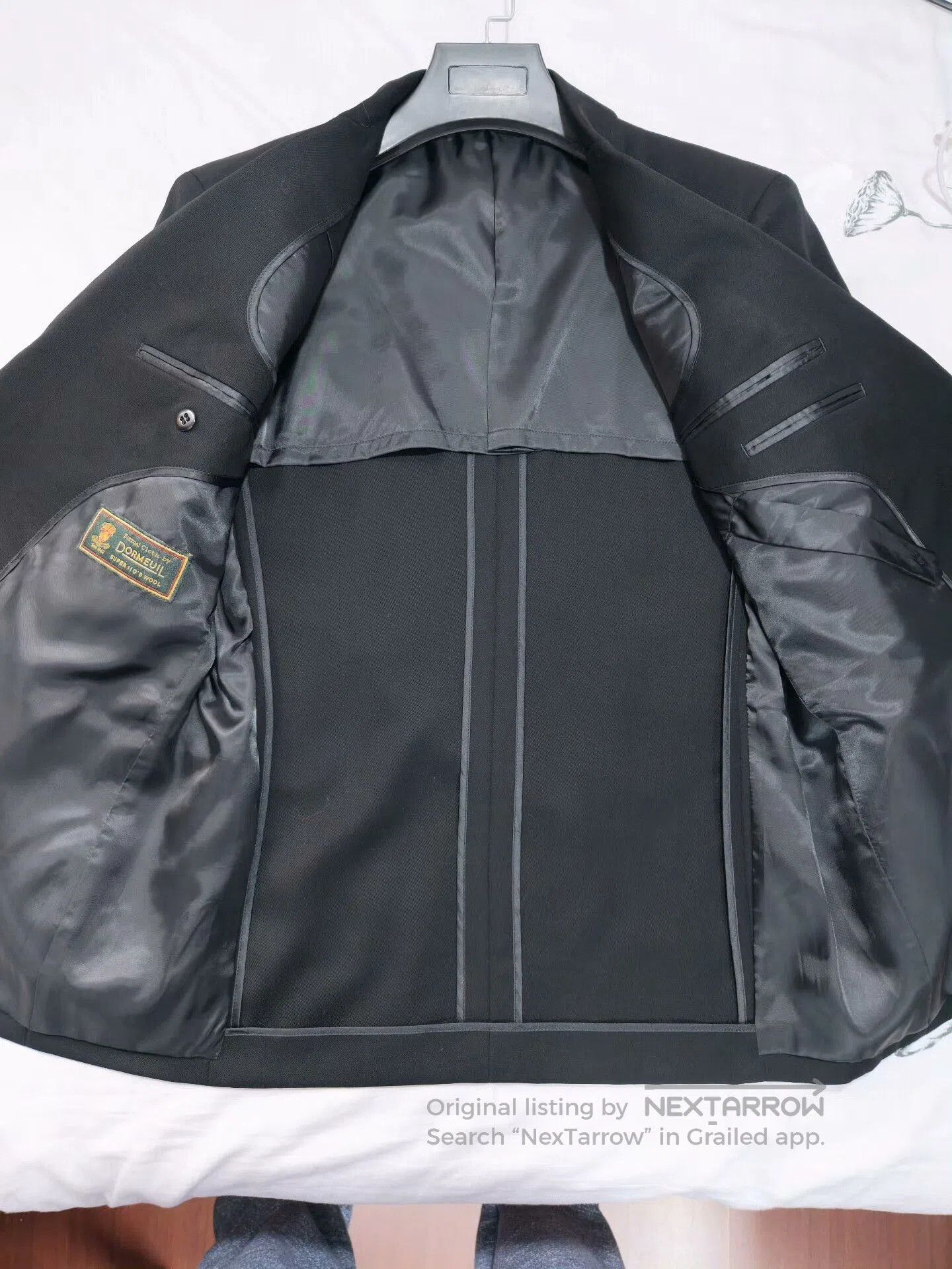 Japanese Brand Custom Black Wool Suit by Dormeuil. Size US S / EU 44-46 / 1 - 6 Thumbnail
