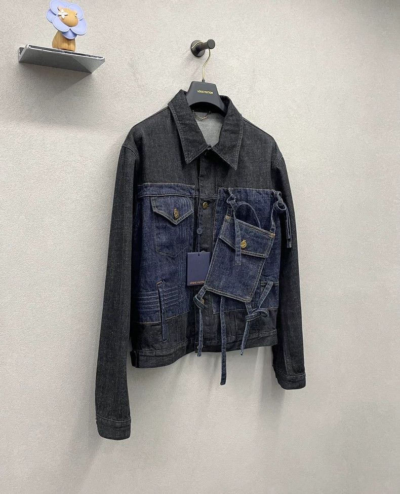 Louis Vuitton Louis Vuitton Dark Blue Pocket Denim Jacket Size US M / EU 48-50 / 2 - 2 Thumbnail