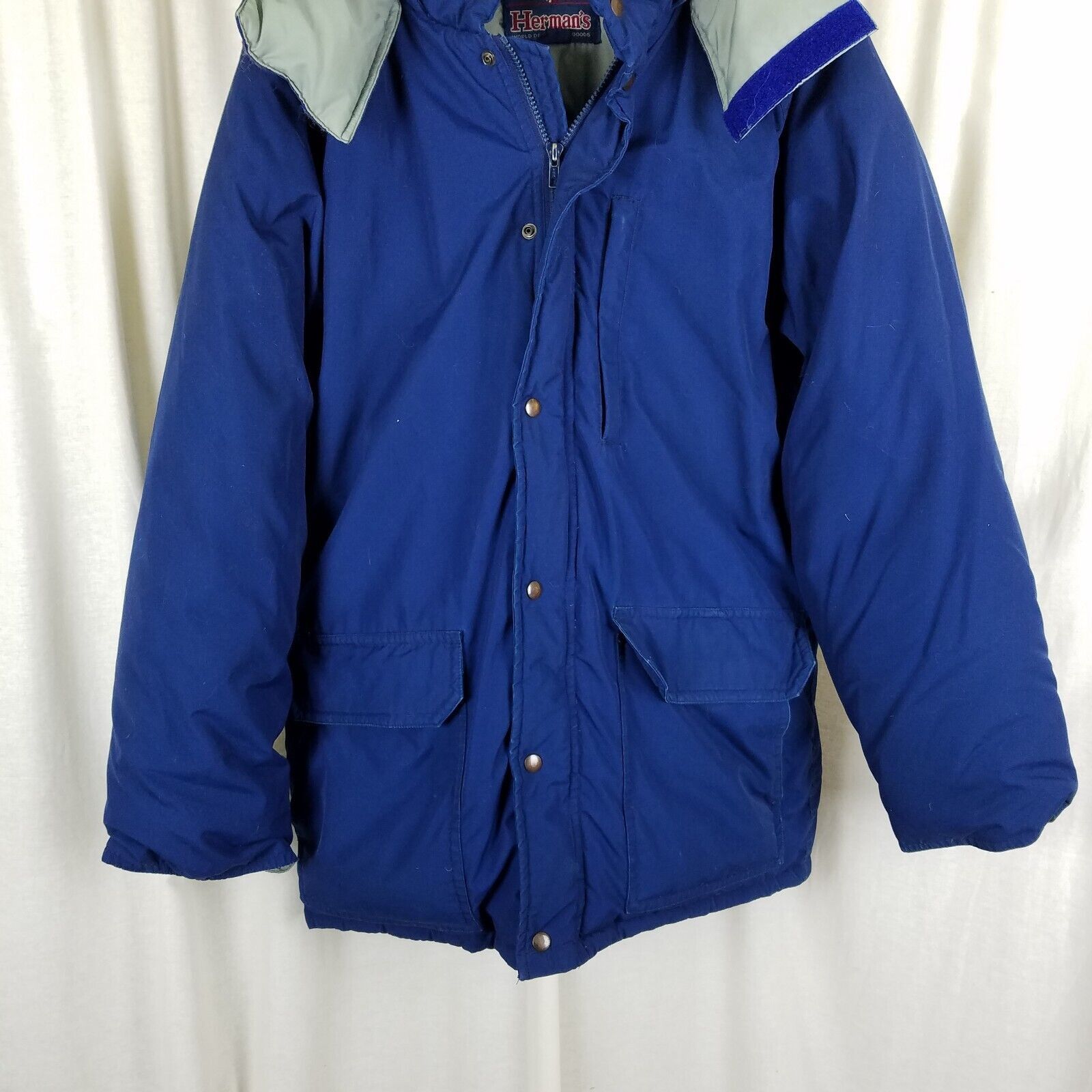Vintage Vtg Hermans Goose Down Puffer Jacket Parka Mens L Navy Blue Size US L / EU 52-54 / 3 - 3 Thumbnail