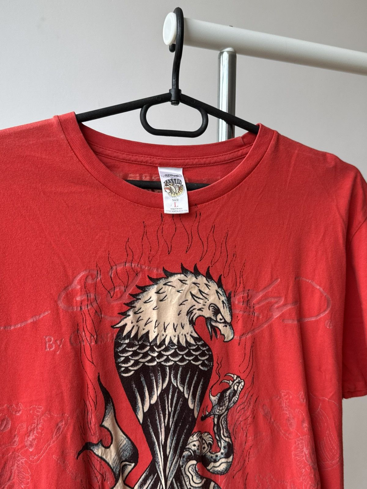 Ed Hardy Vintage Ed Hardy Erase All Fears T-shirt Red Full Print Size US L / EU 52-54 / 3 - 3 Thumbnail