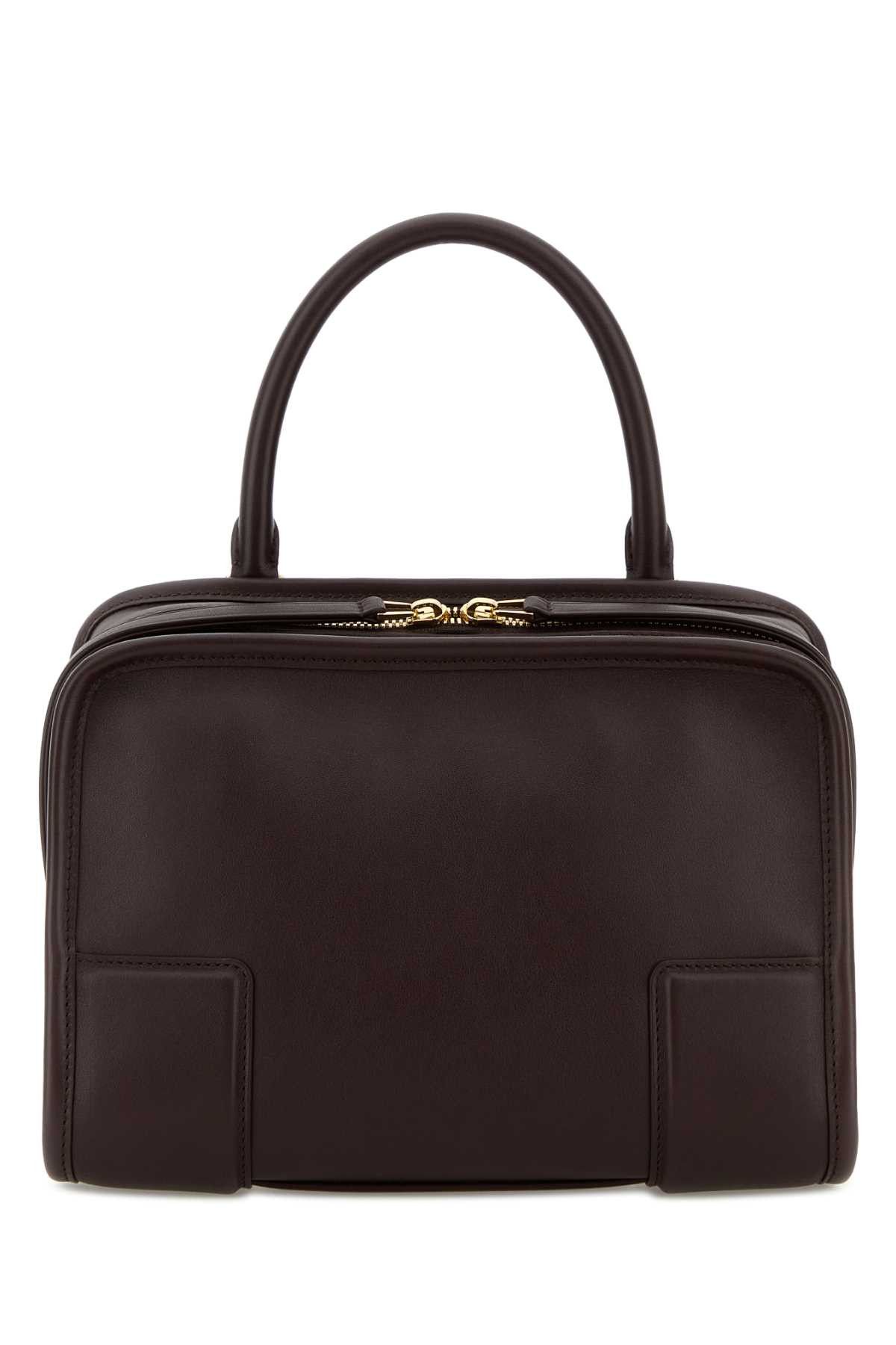 Dark Brown Leather Small Amazona Handbag, Women's