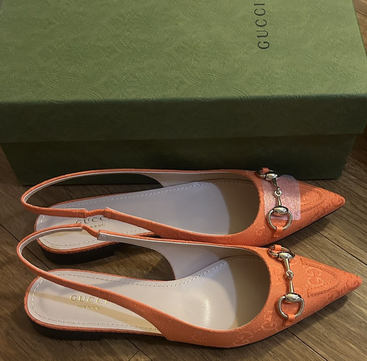 Gucci Gucci Horsebit GG Print Fabric Upper 1.5cm Flats Orange Size US 8.5 / IT 38.5 - 4 Thumbnail