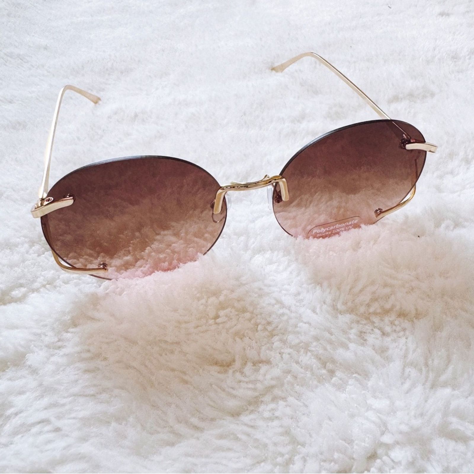 Other Ruth Clear Brown & Pink Round Metal Sunglasses Size ONE SIZE - 7 Thumbnail