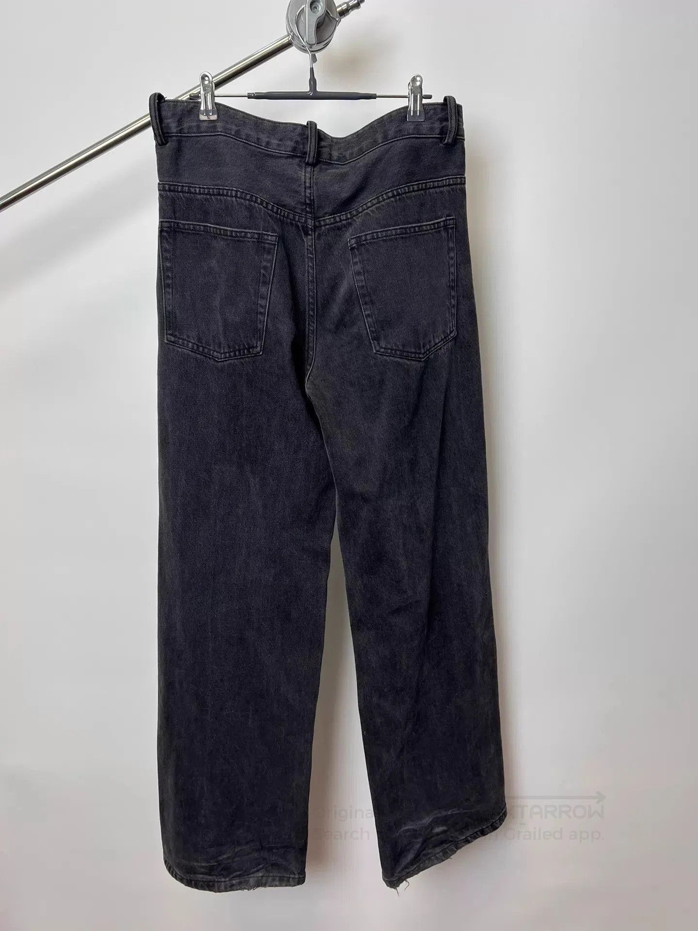 Ann Demeulemeester Black Wide-Leg Denim Pants Size 34. Size US 34 / EU 50 - 4 Thumbnail