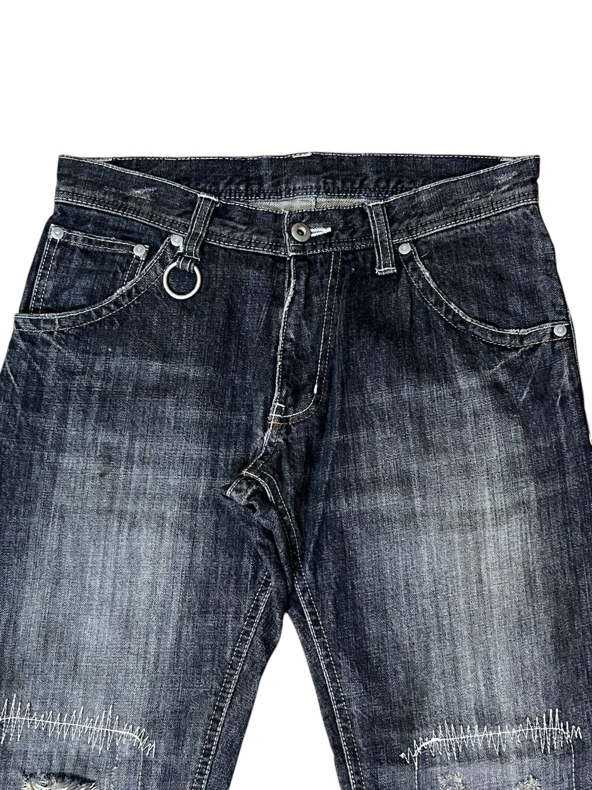 Issey Miyake ARCHIVAL VINTAGE TETE HOMME DISTRESSED PATCHWORK STYLE JEANS Size US 30 / EU 46 - 5 Thumbnail