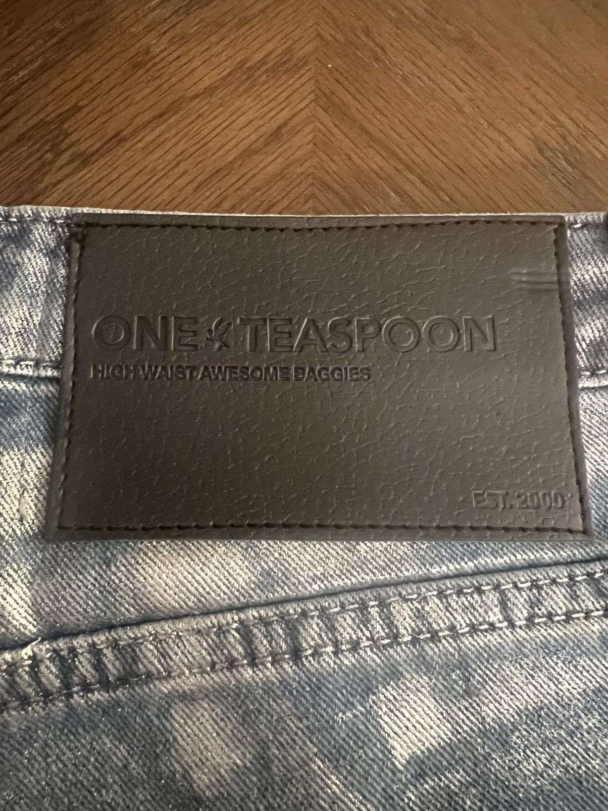 One Teaspoon Awesome Baggies High Waist Straight Leg Metal Blue Size 26" / US 2 / IT 38 - 4 Thumbnail