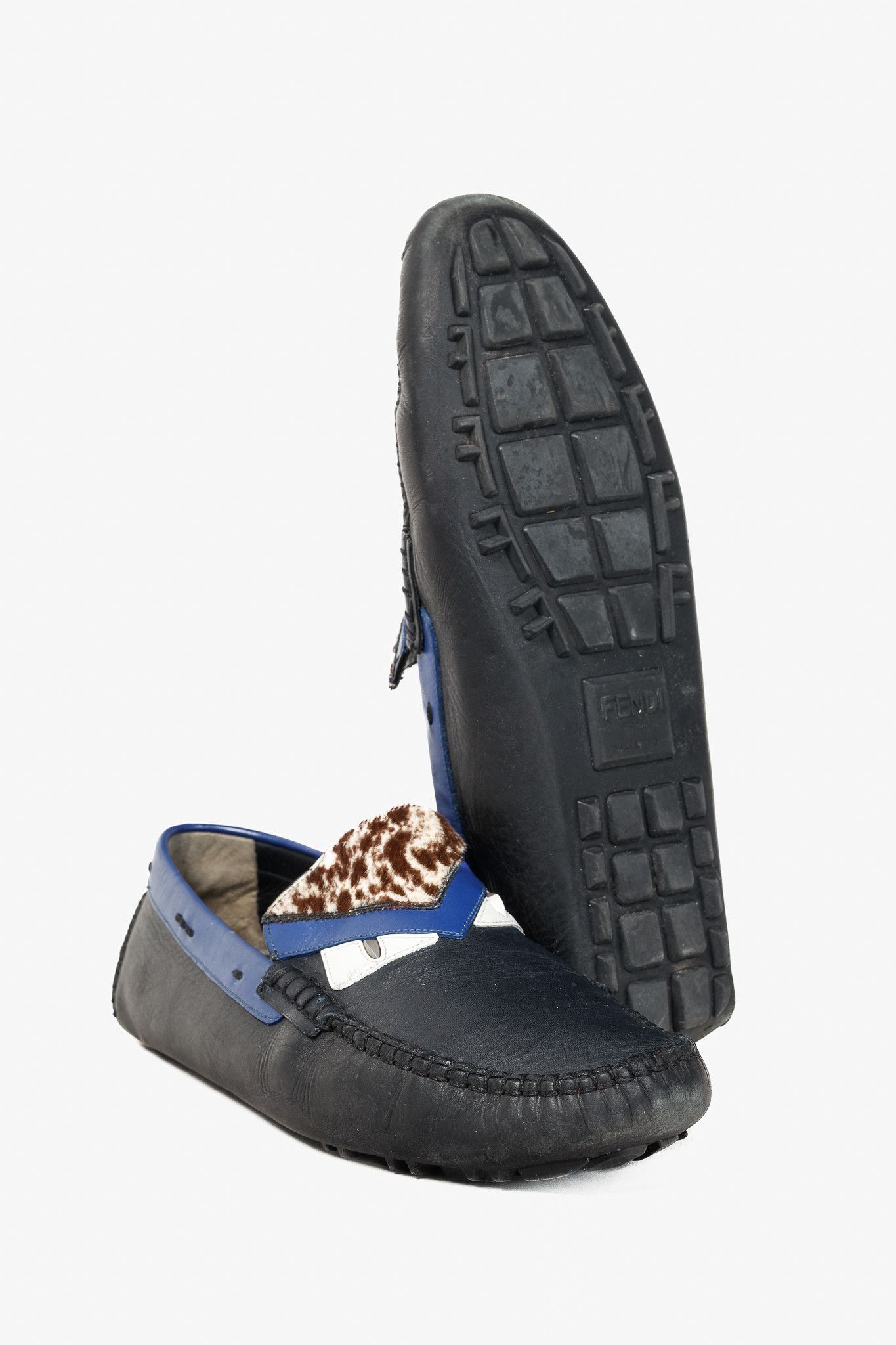 Fendi Fendi Monster Eyes Blue & Pony Hair Trim Driving Mocs Size US 9 / EU 42 - 5 Thumbnail