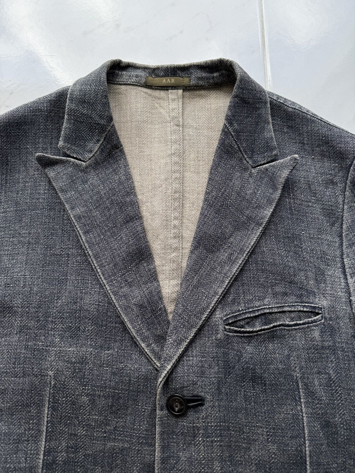 Yohji Yamamoto 90s AAR YOHJI YAMAMOTO Herringbone Twill Leather Finishing Size US M / EU 48-50 / 2 - 6 Thumbnail