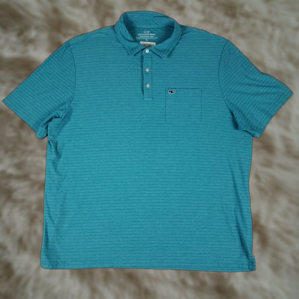 Vineyard Vines Vineyard Vines Polo Shirt Mens XL Blue Edgartown Whale Casual Short Sleeve Polo Size US XL / EU 56 / 4 - 1 Thumbnail