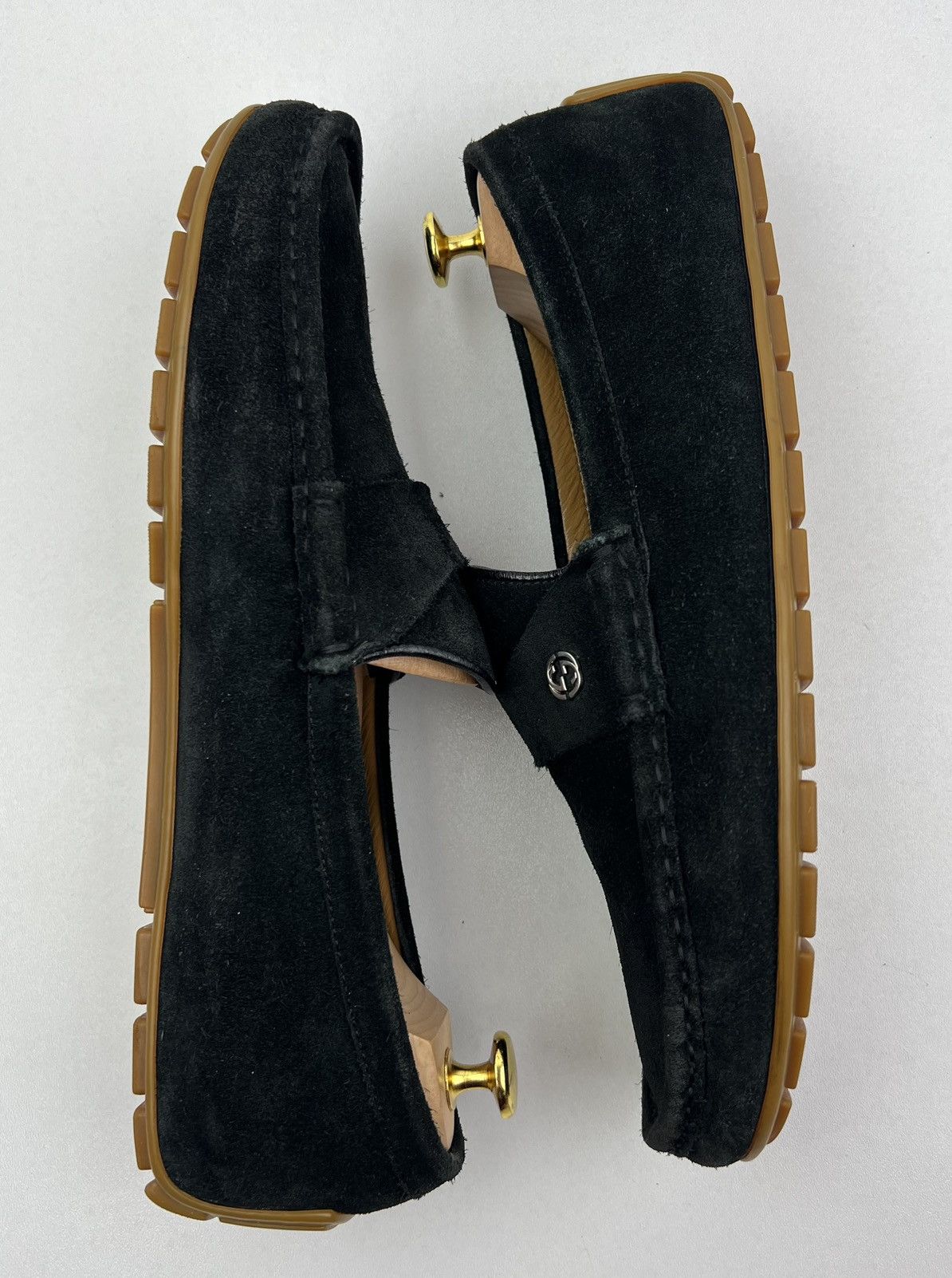 Gucci GUCCI Suede Driving Moccasins GG Logo Size US 12 / EU 45 - 10 Thumbnail