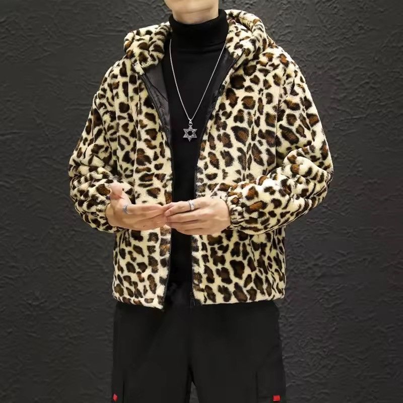 Japanese Brand Leopard Print Fleece Hoodie – Cozy, Trendy Size US XXL / EU 58 / 5 - 1 Thumbnail