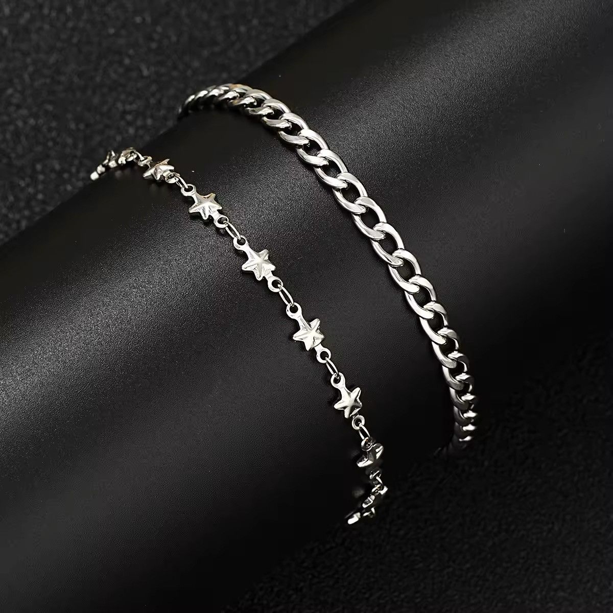 Jewelry × Vintage Double Chain Star Bracelets Minimalist Size ONE SIZE - 2 Thumbnail