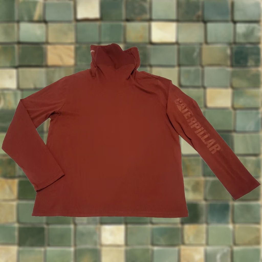 Caterpillar Caterpillar ViralOff Long Sleeve Shirt Unisex Sz L Marroon Red With Gator Mask Size US L / EU 52-54 / 3 - 1 Thumbnail