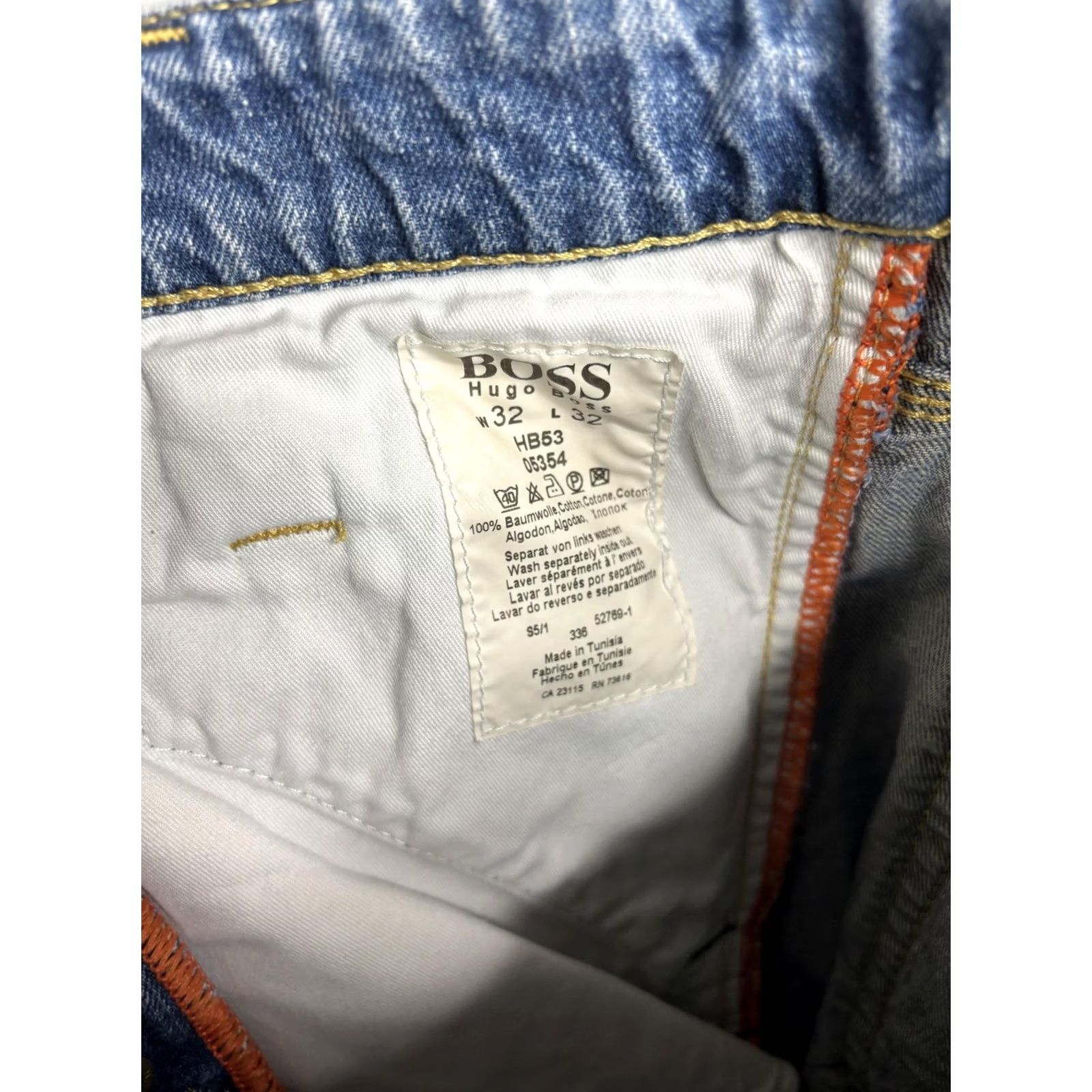 Hugo Boss Boss Hugo Boss Jeans Mens 32x32 Blue Denim Distressed Straight Leg Raw Hem 6469 Size US 32 / EU 48 - 7 Thumbnail