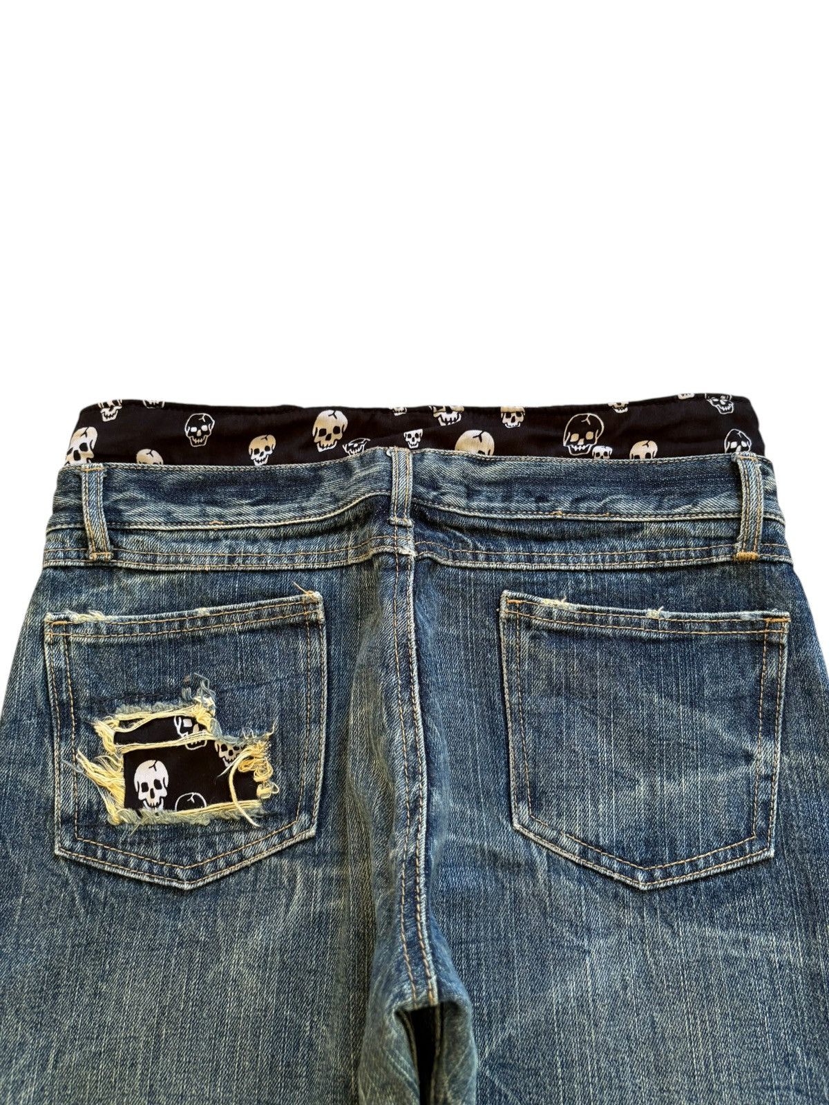 Japanese Brand × Seditionaries Vintage Japanese Brand Patches Skull Ripped Jeans Size US 30 / EU 46 - 8 Thumbnail